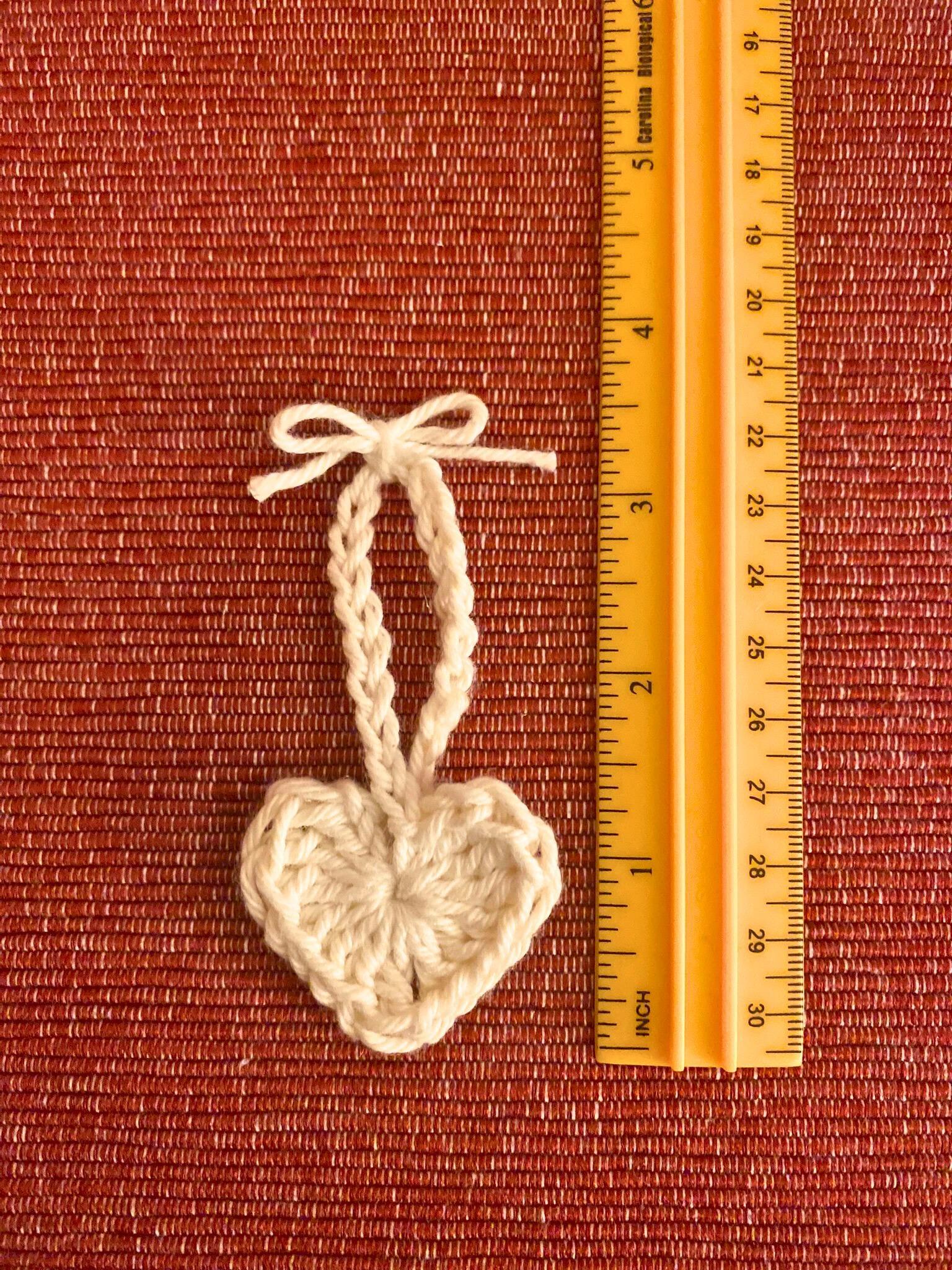 Crochet Mini Heart with Bow, Handmade Crochet Decoration, Crochet Cotton Heart thumbnail 10