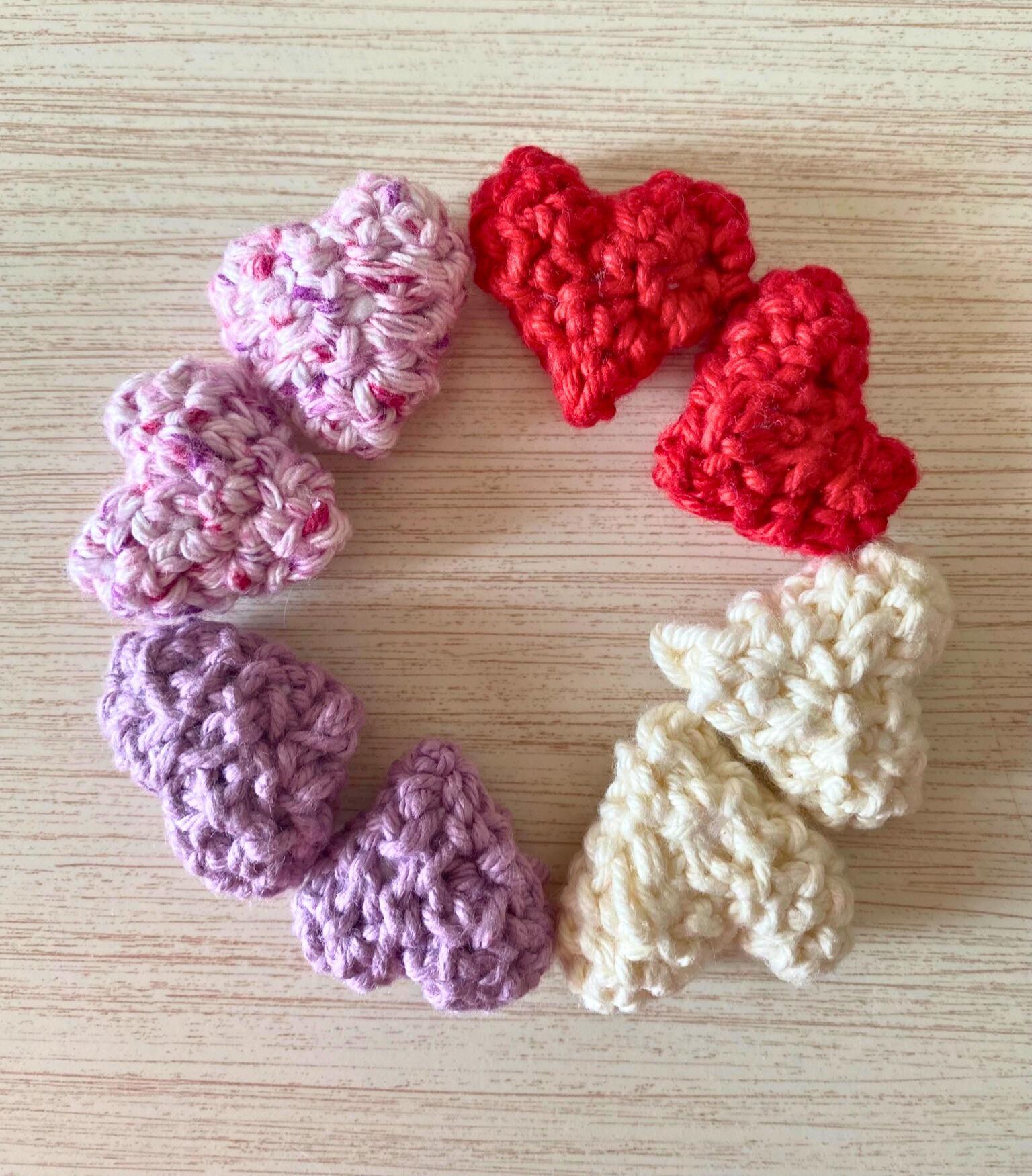 Crochet Mini Hearts, Tiny Heart Set, Amigurumi Cotton Heart Set, Custom Colors thumbnail 3