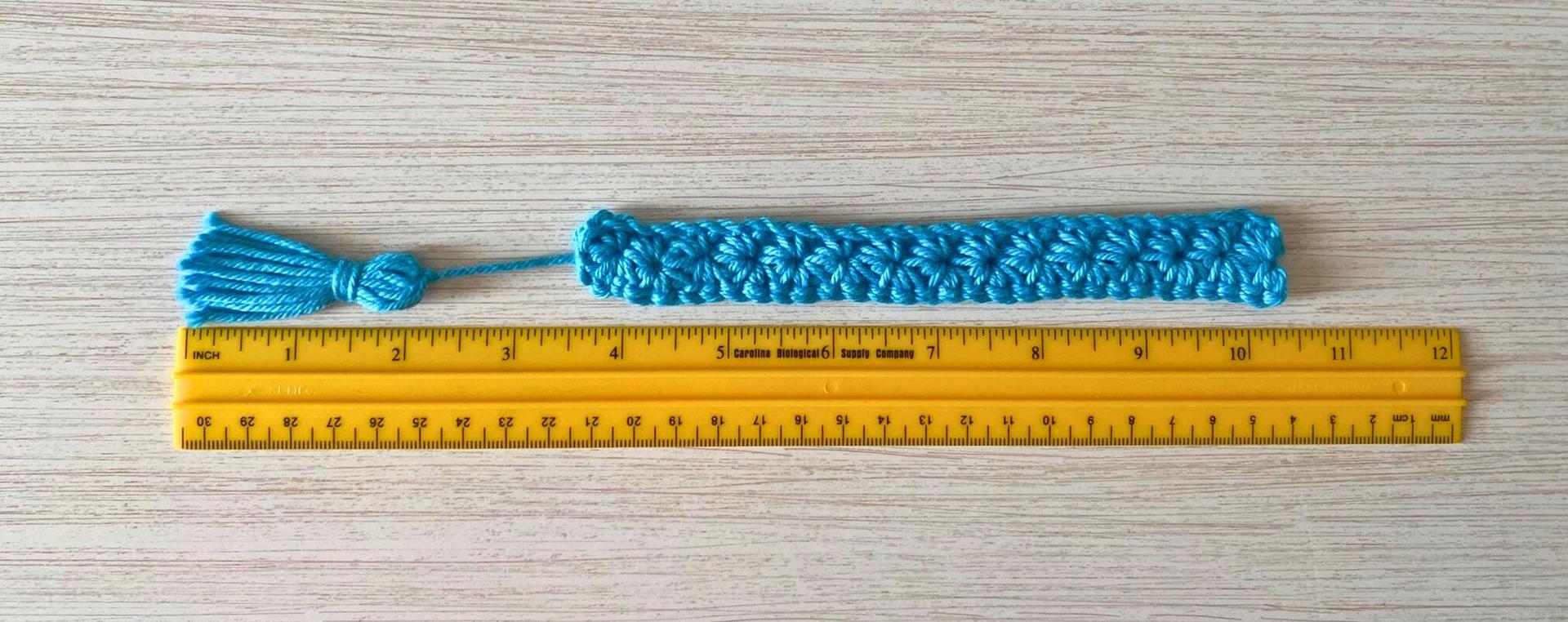 Blue Crochet Bookmark Set of 3, Handmade Book Lover Gift, Winter Reading Present, Stocking Stuffer for Book Worm, Winter Colored Bookmarks thumbnail 10