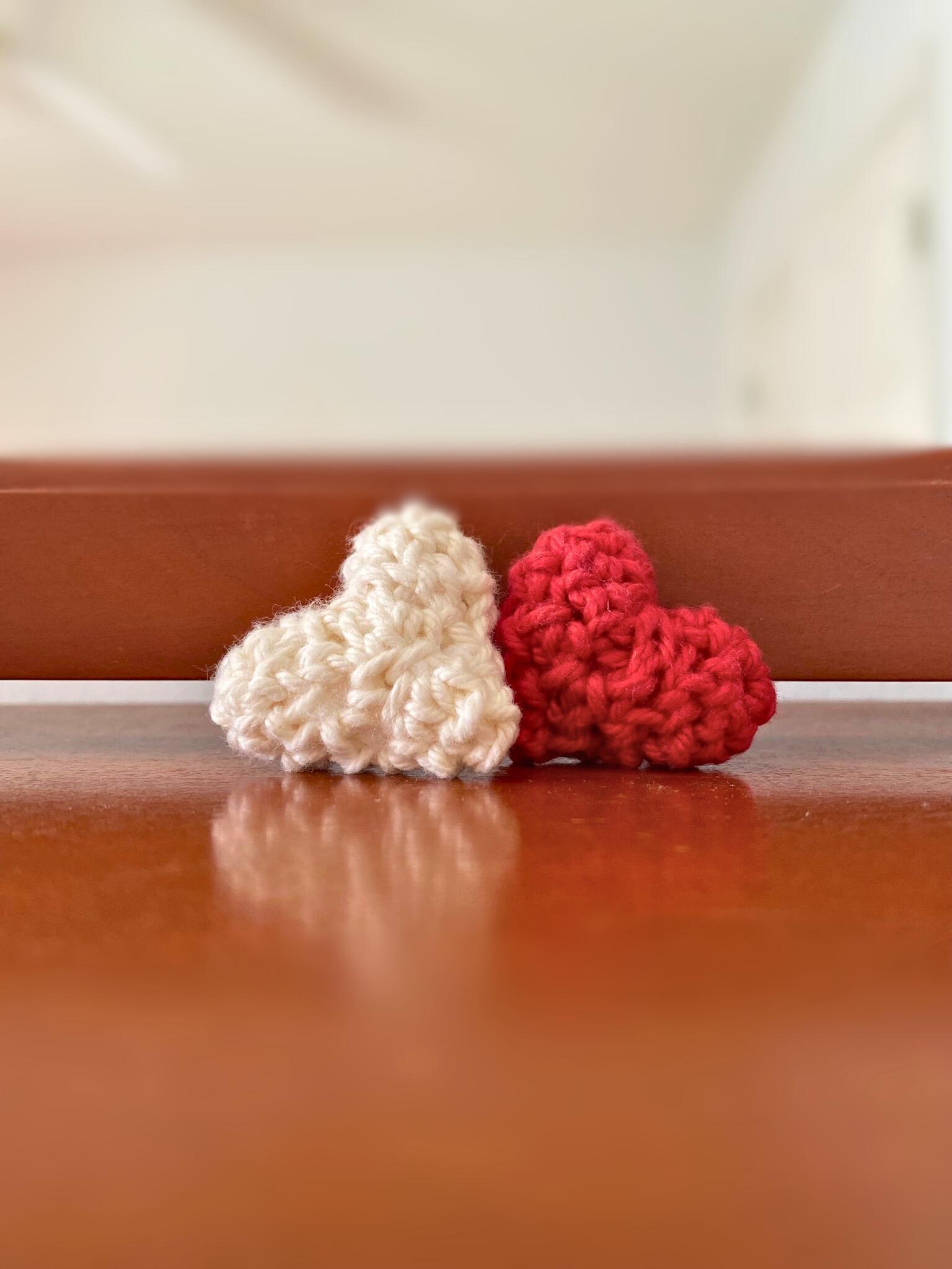 Crochet Mini Hearts, Tiny Heart Set, Amigurumi Cotton Heart Set, Custom Colors thumbnail 4