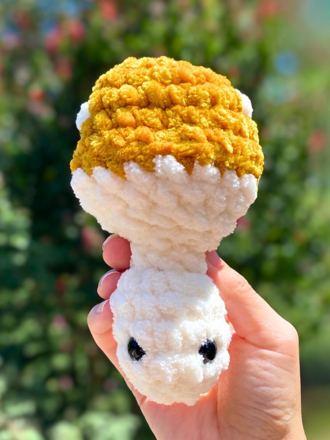 Crochet Mushroom Plushie, Pop Up Mushroom, Mushie Pop Plushie, Mini Popping Mushroom Stuffie, Whimsical Fall Decor, Handmade Autumn Plush thumbnail 6