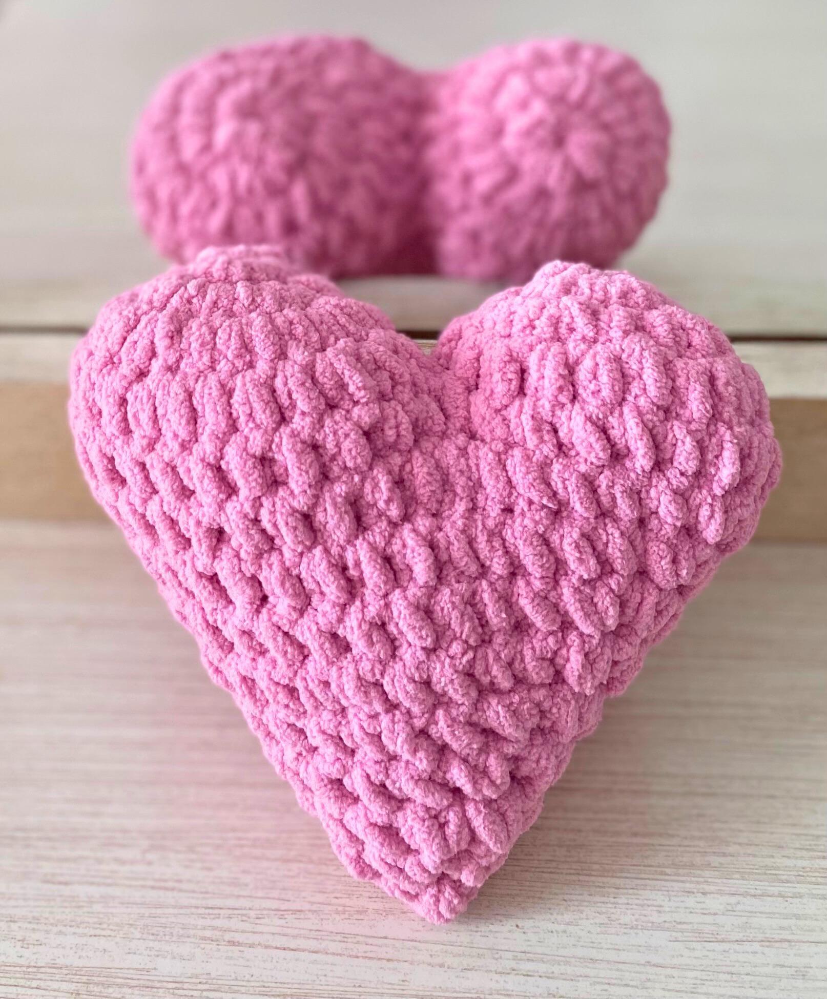 Crochet Heart Plushie, Heart Shaped Mini Pillow thumbnail 6