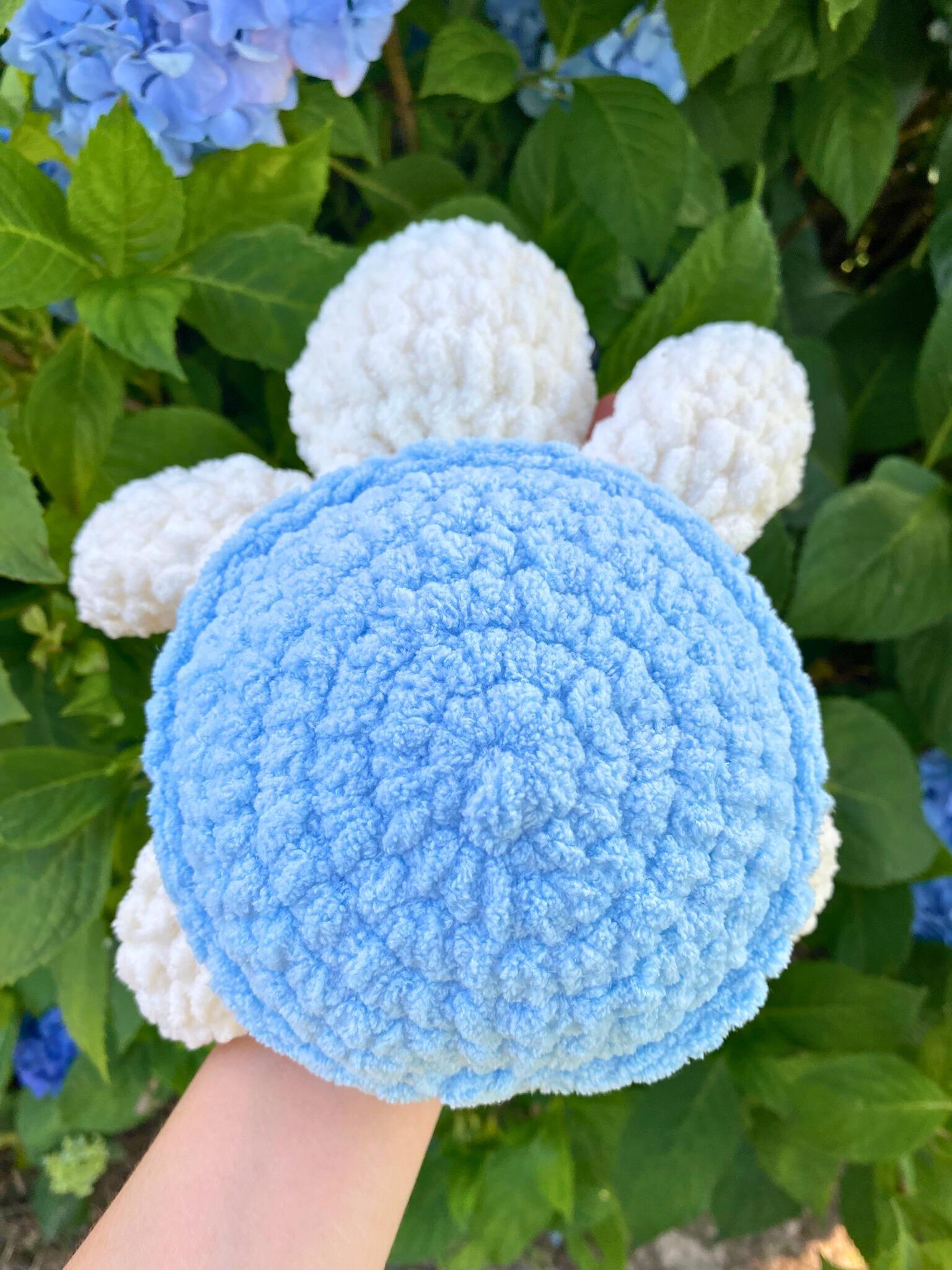 Crochet Sea Turtle Plushie, Handmade Ocean Animal Stuffed Animal, Cute Sea Turtle Stuffie, Blue & White Ocean Decor thumbnail 6