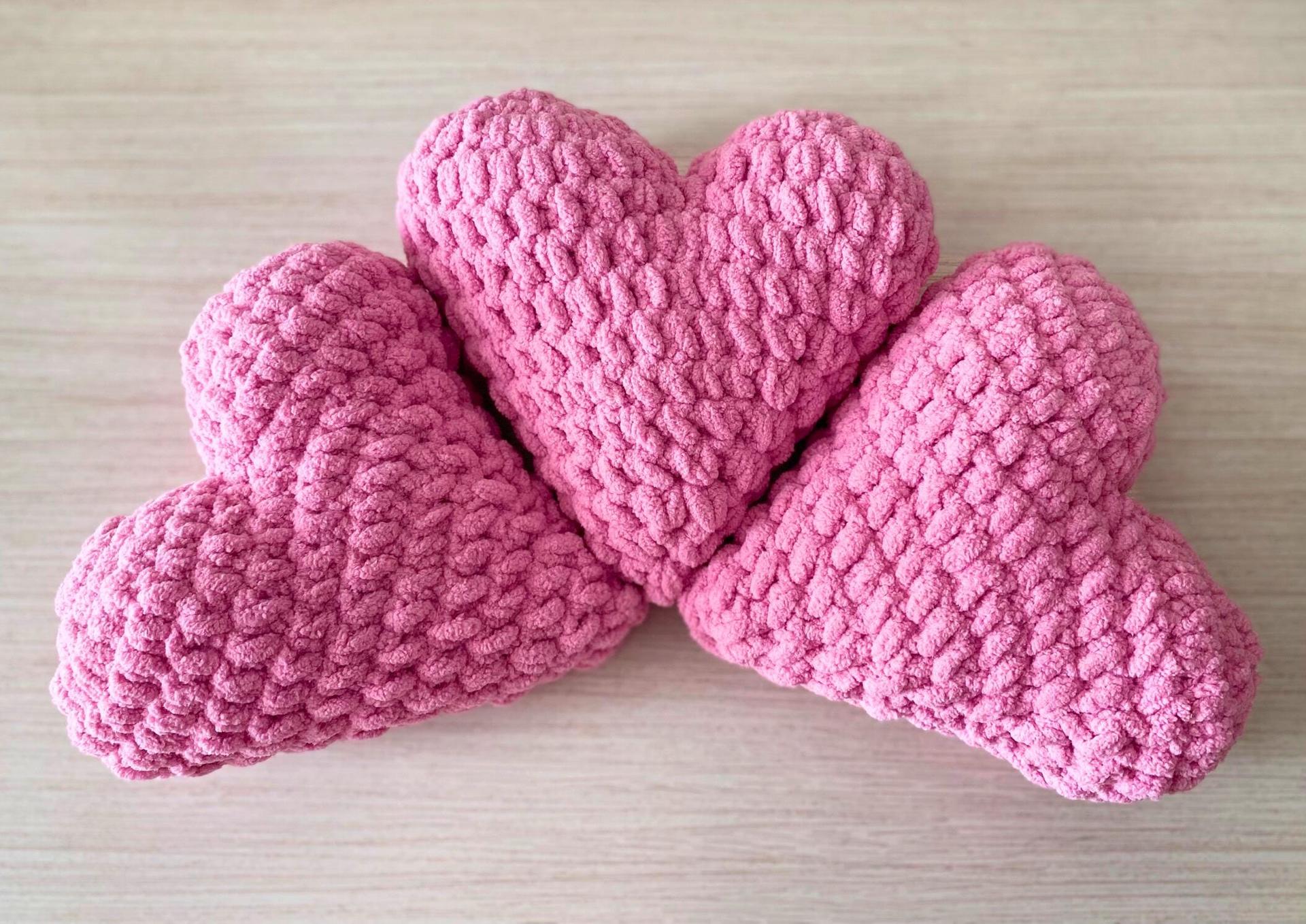 Crochet Heart Plushie, Heart Shaped Mini Pillow thumbnail 4