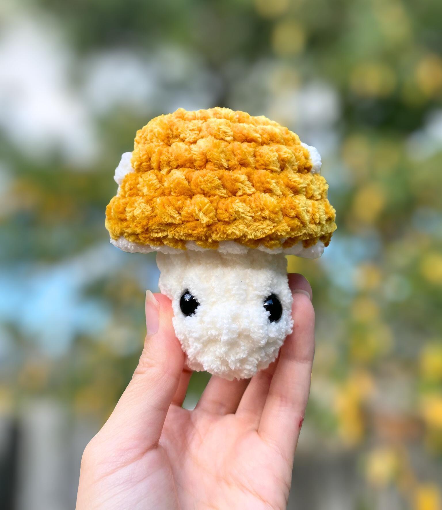 Crochet Mushroom Plushie, Pop Up Mushroom, Mushie Pop Plushie, Mini Popping Mushroom Stuffie, Whimsical Fall Decor, Handmade Autumn Plush thumbnail 5