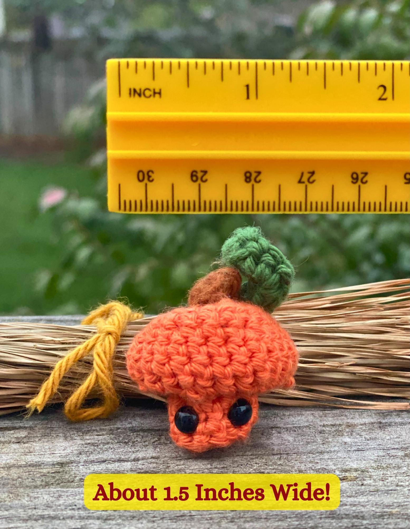 Crochet Mini Pumpkin Pop, Tiny Fall Amigurumi Plushie, Micro Whimsical Pumpkin thumbnail 6