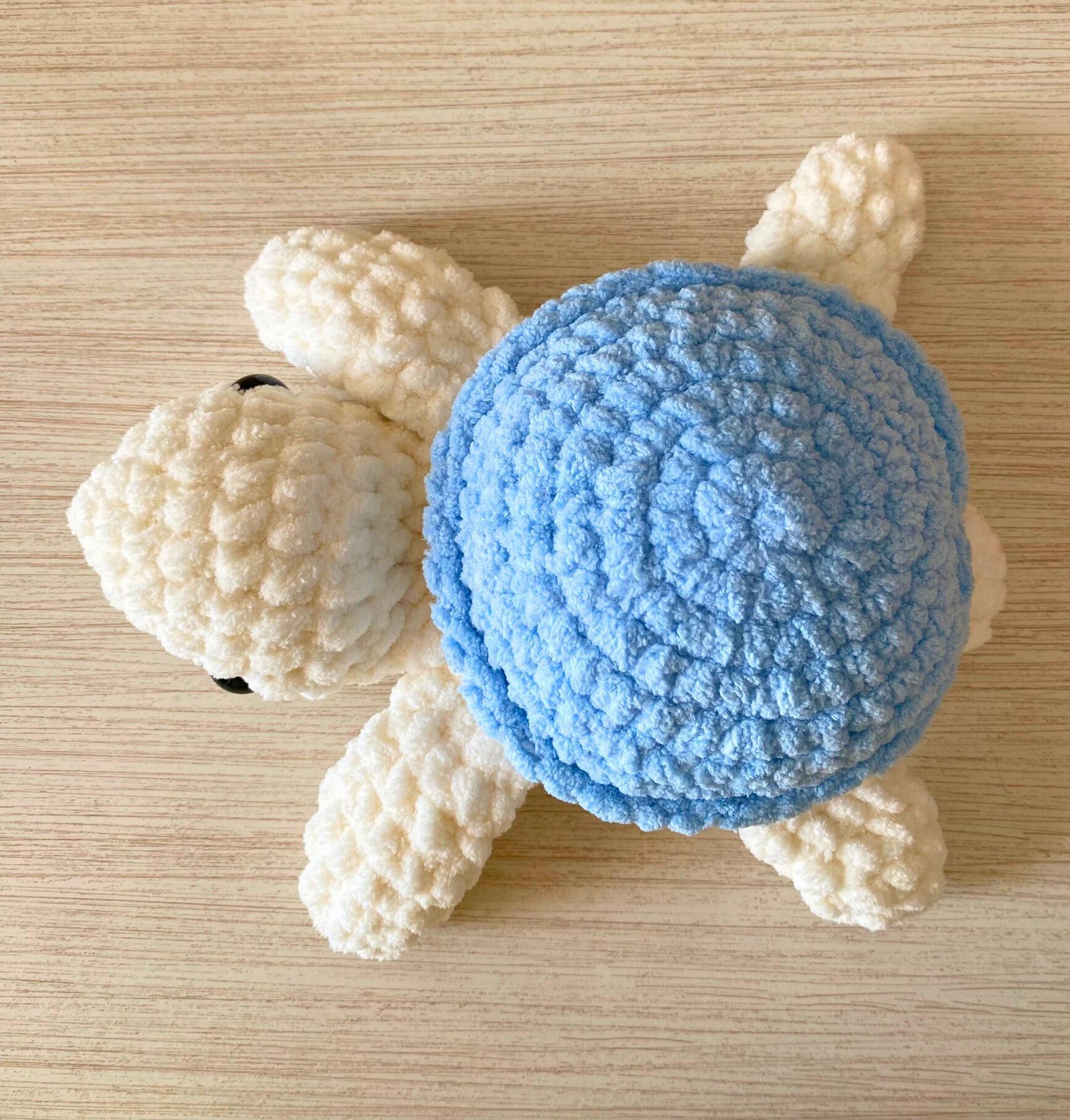 Crochet Sea Turtle Plushie, Handmade Ocean Animal Stuffed Animal, Cute Sea Turtle Stuffie, Blue & White Ocean Decor thumbnail 9