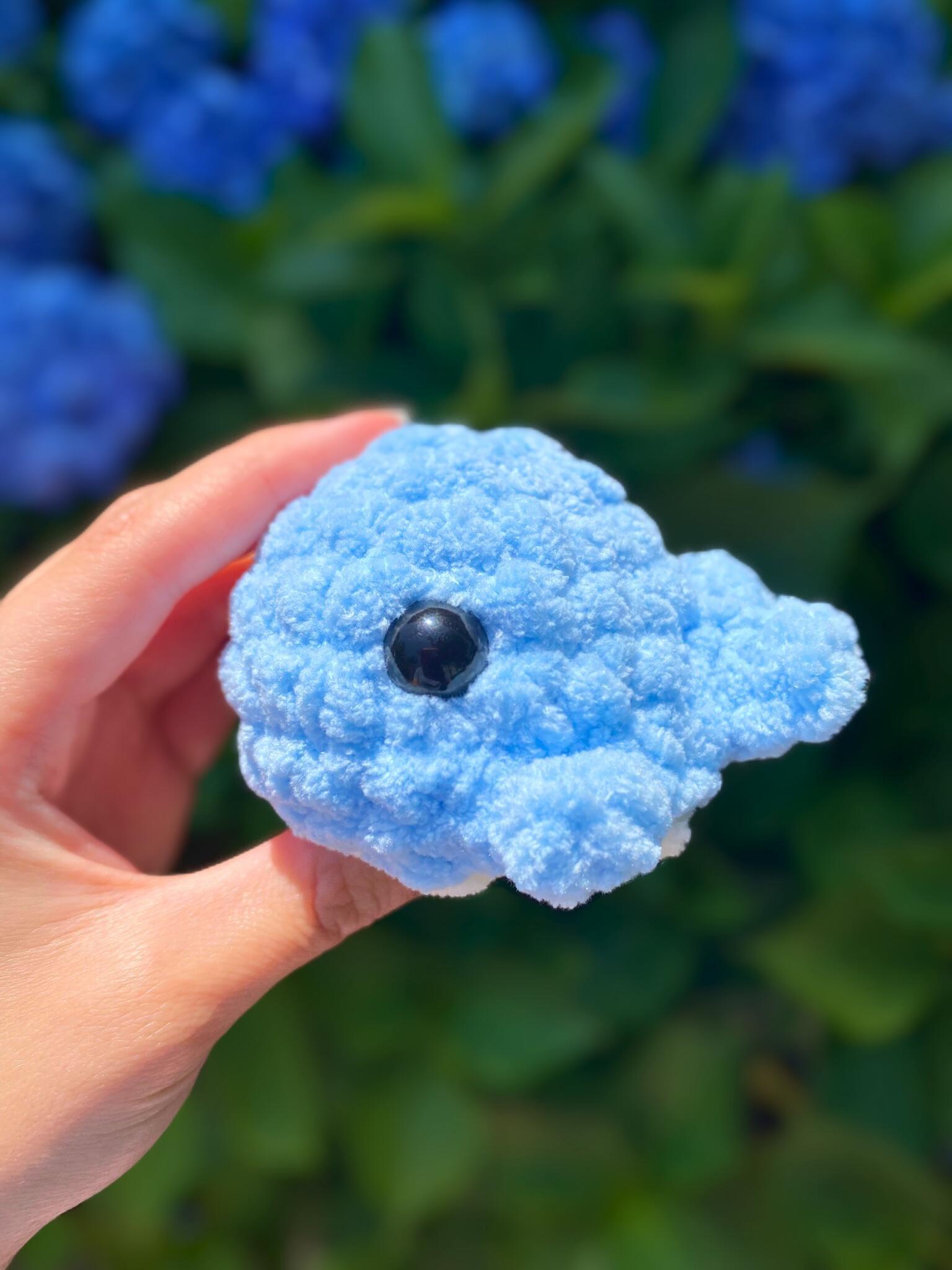 Crochet Mini Whale Plushie, Light Blue Whale Plushie, Pink Whale Plush, Dark Blue Whale Stuffie, Customizable thumbnail 4