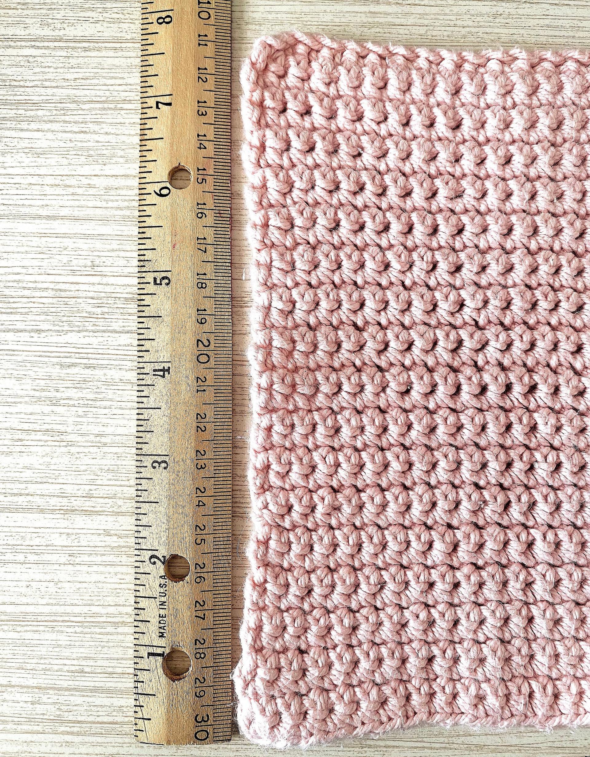 Crocheted Pink Small Cotton Washcloth, Baby Toddler Travel Dishcloth, Mini Hot Pad thumbnail 5