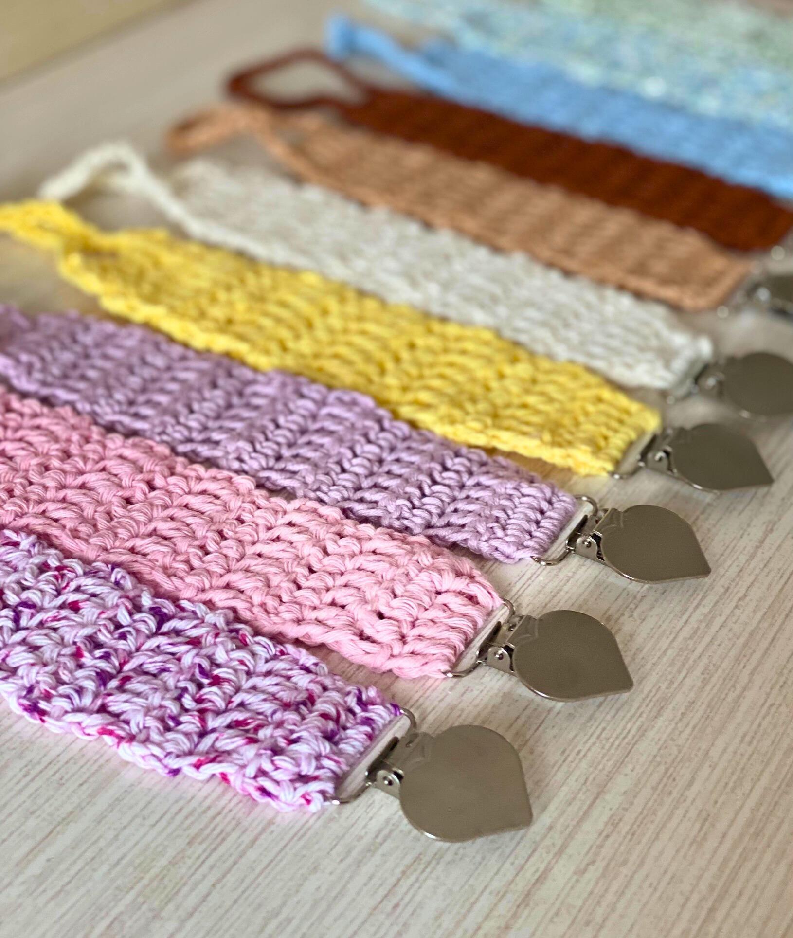 Crochet Pacifier Clip: Handmade Cotton Baby Strap, Heart Shaped Attachment - SAME DAY SHIPPING thumbnail 2