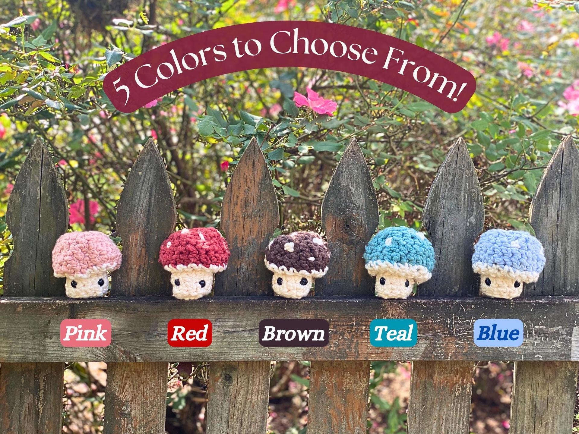 Crochet Mushroom Plushie: Handmade Cotton Mushie Pop with Embroidered Cap thumbnail 5