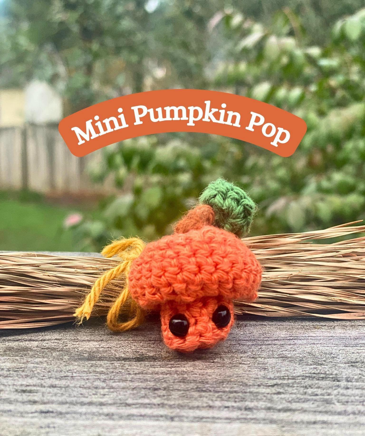 Crochet Mini Pumpkin Pop, Tiny Fall Amigurumi Plushie, Micro Whimsical Pumpkin