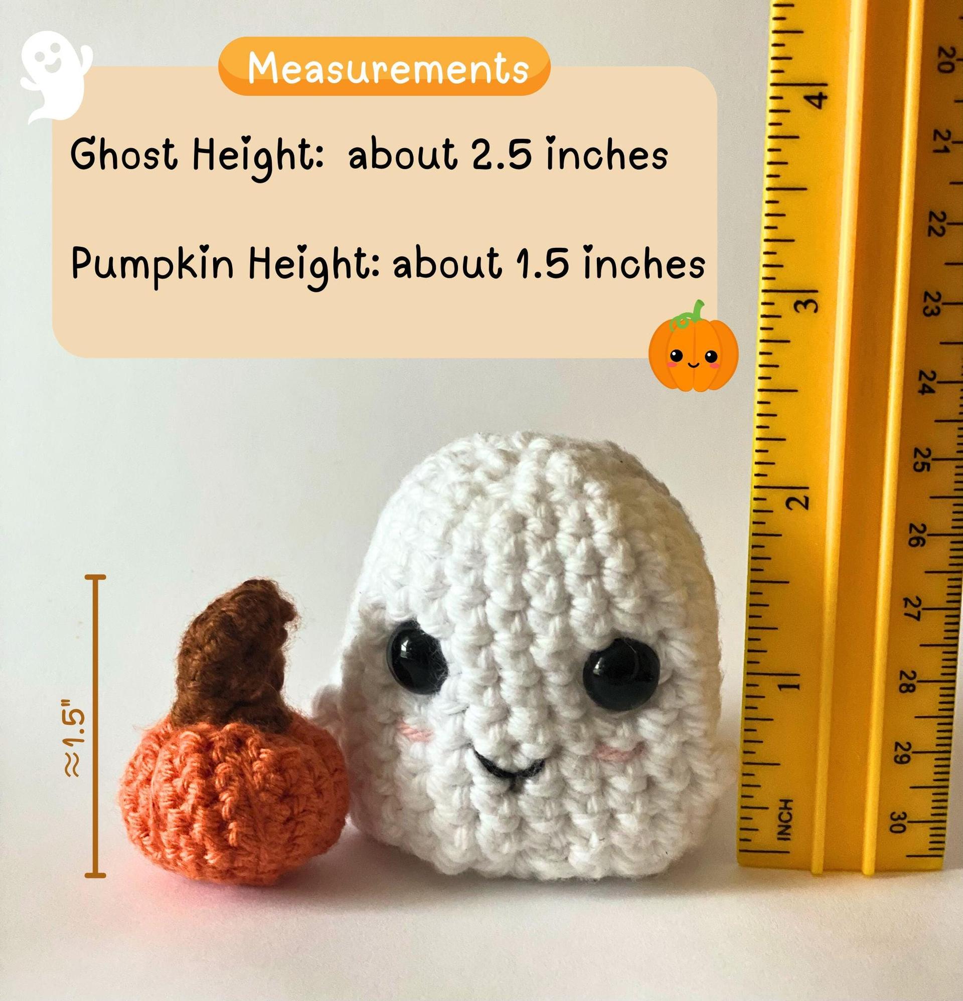 Crochet Baby Ghost and Mini Pumpkins Set,  Whimsical Spooky Season, Cute Halloween Gift, Halloween Decor, Fall Amigurumi, Tiny Pumpkin Set thumbnail 10
