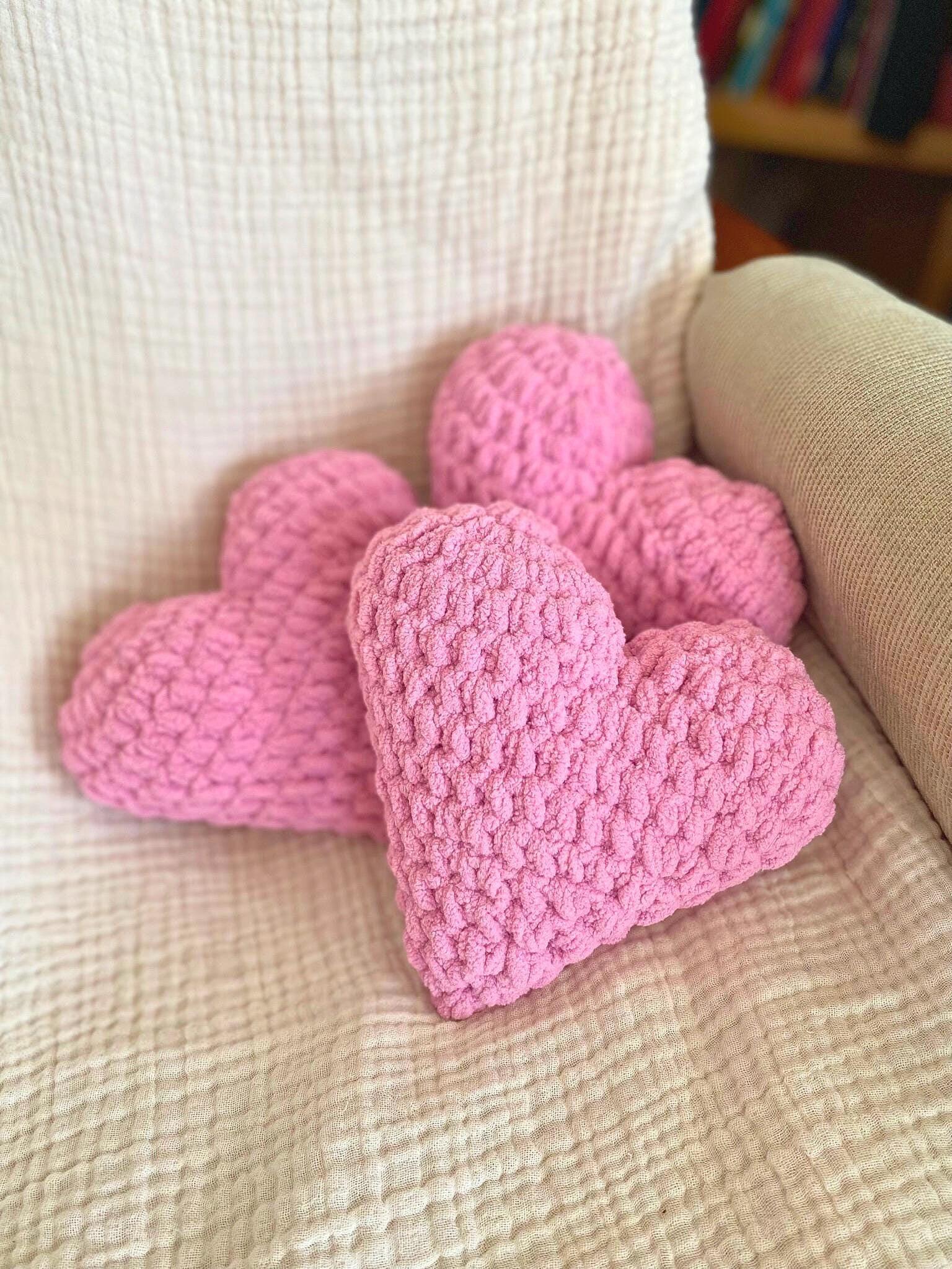 Crochet Heart Plushie, Heart Shaped Mini Pillow thumbnail 3
