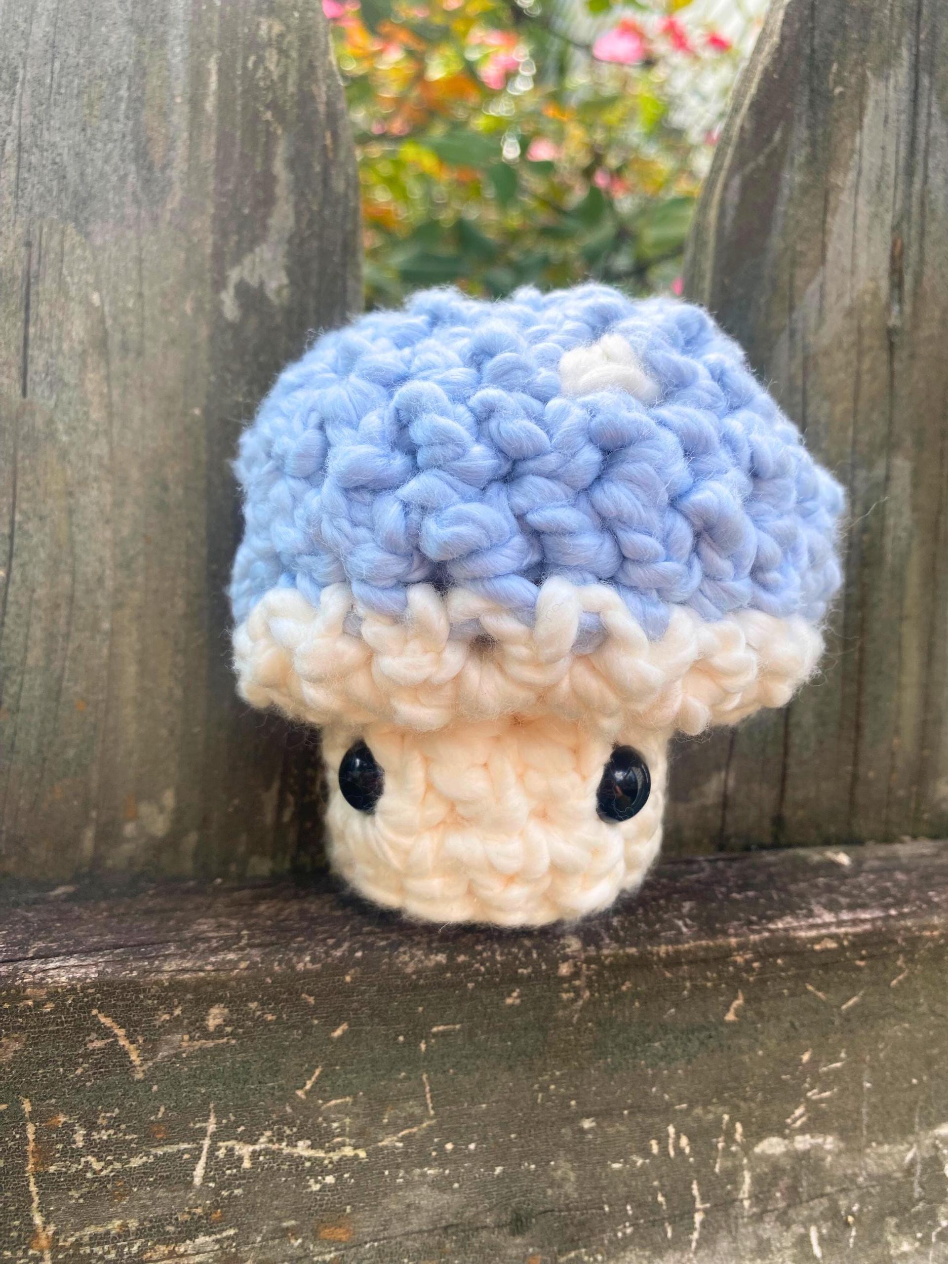 Crochet Mushroom Plushie: Handmade Cotton Mushie Pop with Embroidered Cap thumbnail 8
