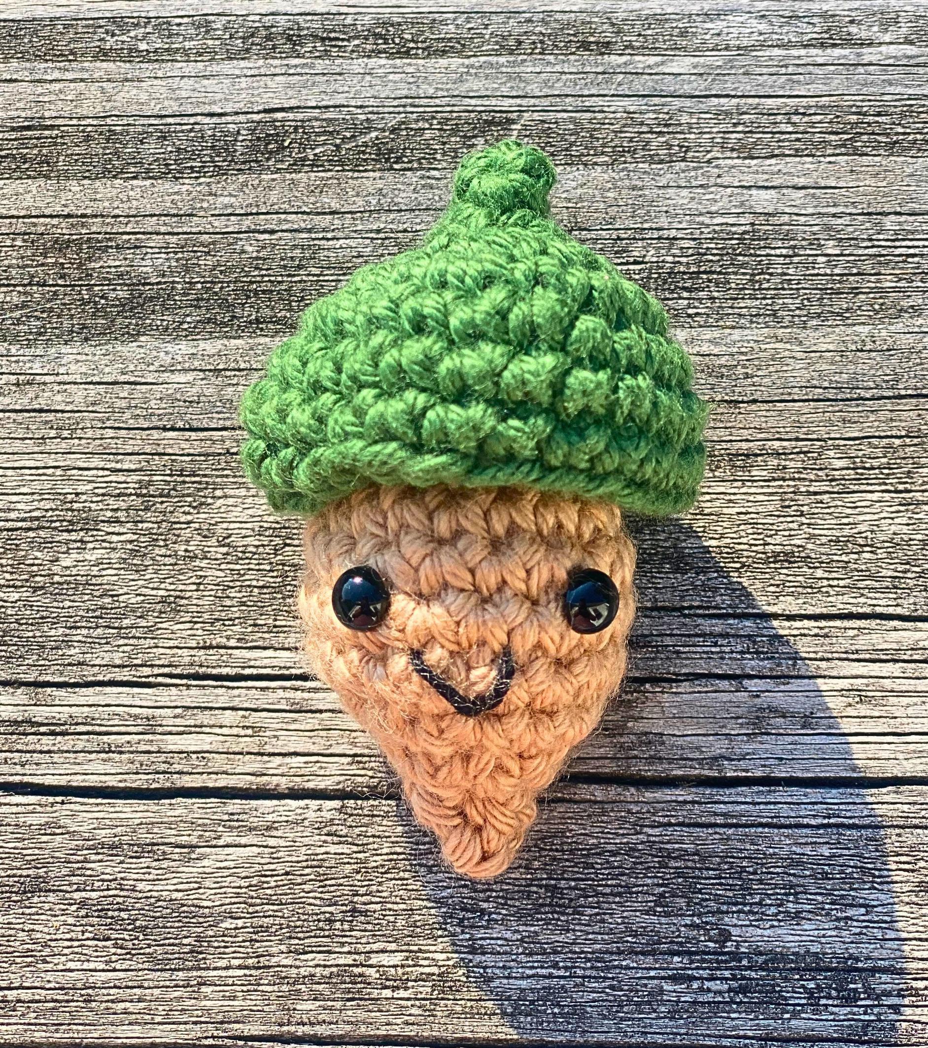 Crochet Acorn Amigurumi, Customizable Fall Decor, Whimsical Woodland Gift, Fidget Toy Acorn with Pop Up Cap, Autumn Forest Decoration, Tiny thumbnail 9
