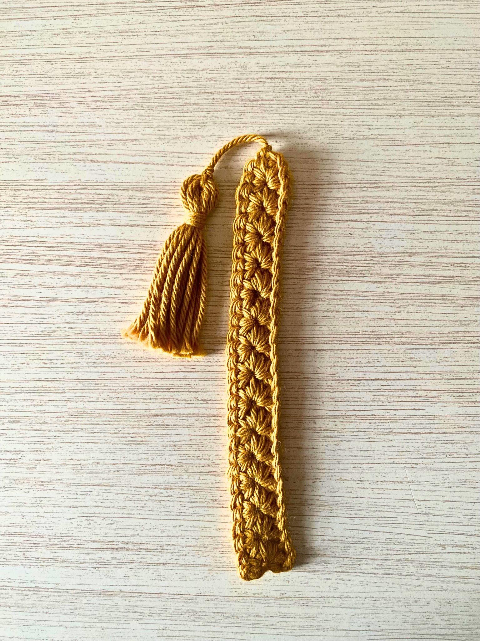 Fall Crochet Bookmark Set of 3: Autumn Colors, Daisy Stitch, Tassel Bookmarks thumbnail 8