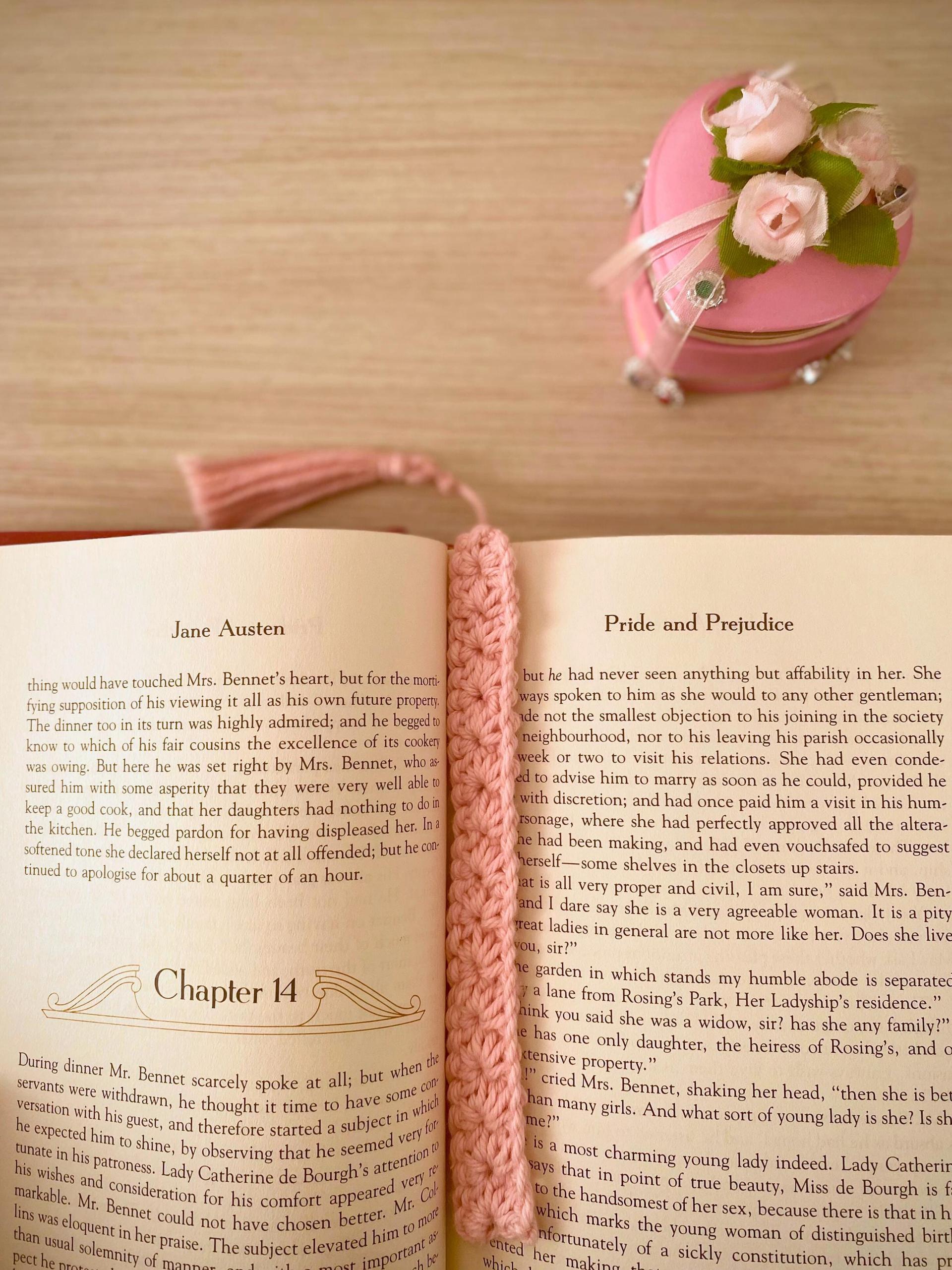 Crochet Bookmark with Tassel, Cotton Page Holder, Customizable Reading Gift for Book Lovers thumbnail 8