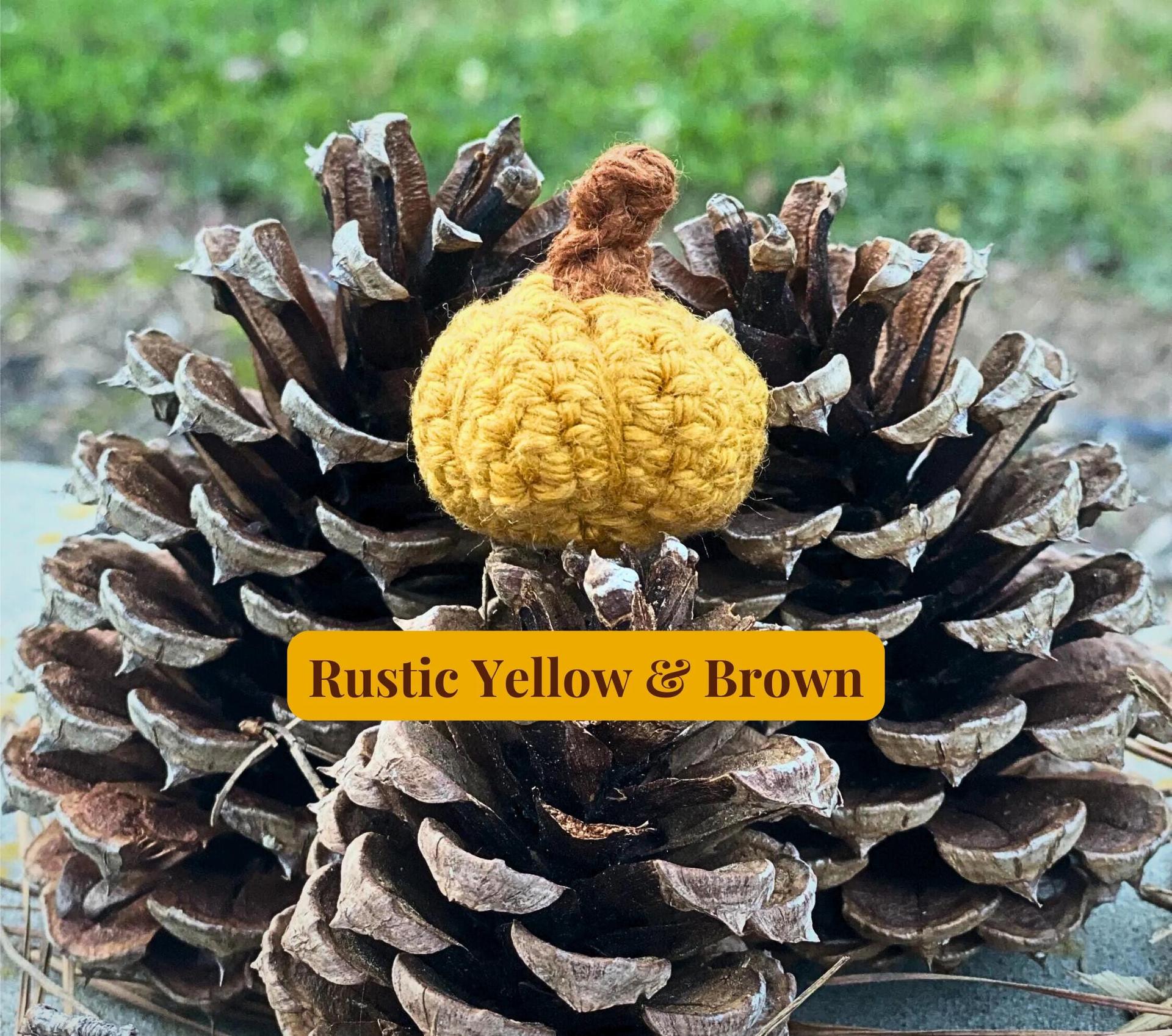 Crochet Tiny Fall Pumpkins Set of 5, Mini Pumpkin Decorations, Miniature Amigurumi Decor, Small Yarn Pumpkins, Handmade Gift for Fall Lovers thumbnail 4