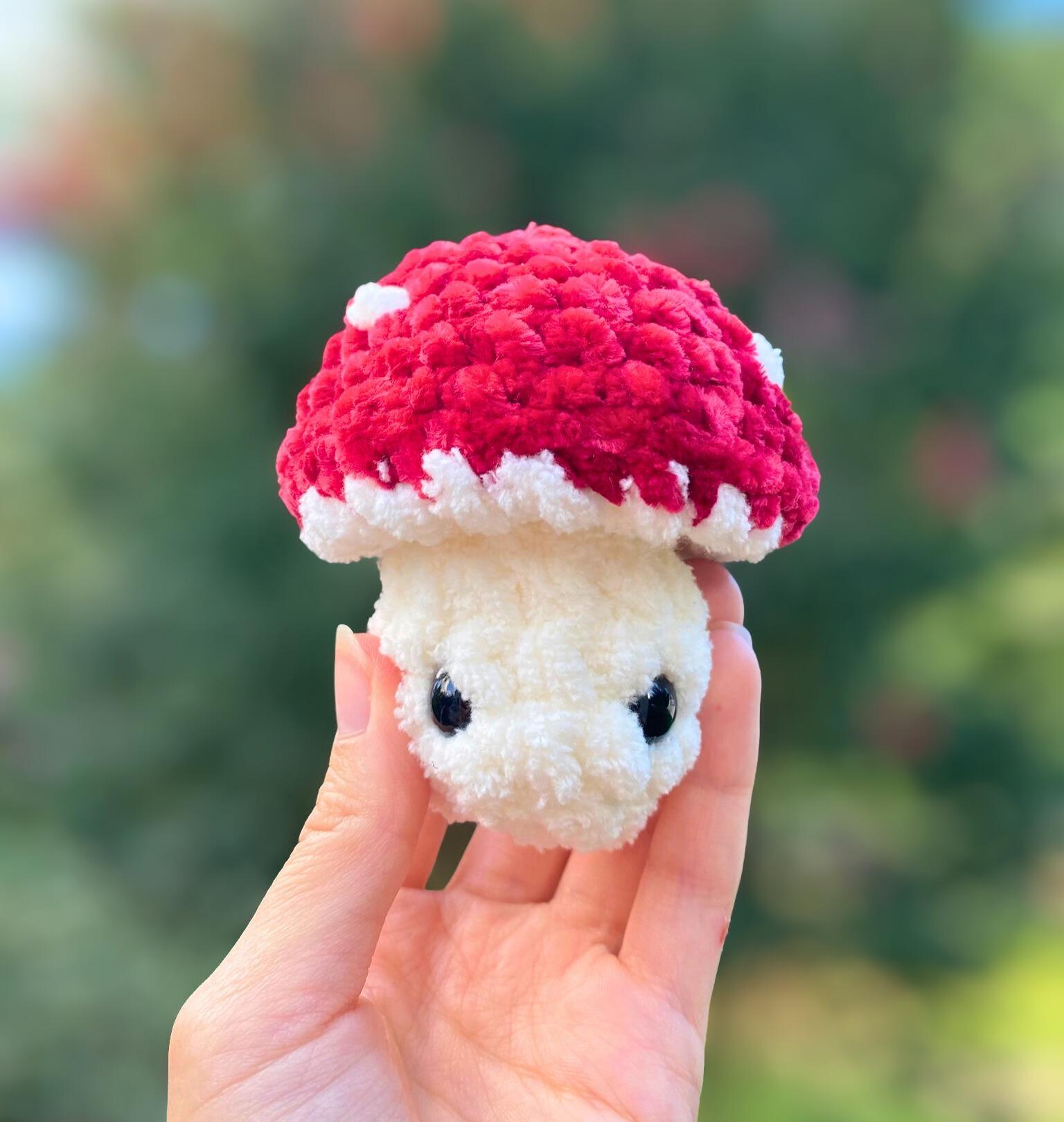 Crochet Mushroom Plushie, Pop Up Mushroom, Mushie Pop Plushie, Mini Popping Mushroom Stuffie, Whimsical Fall Decor, Handmade Autumn Plush thumbnail 4
