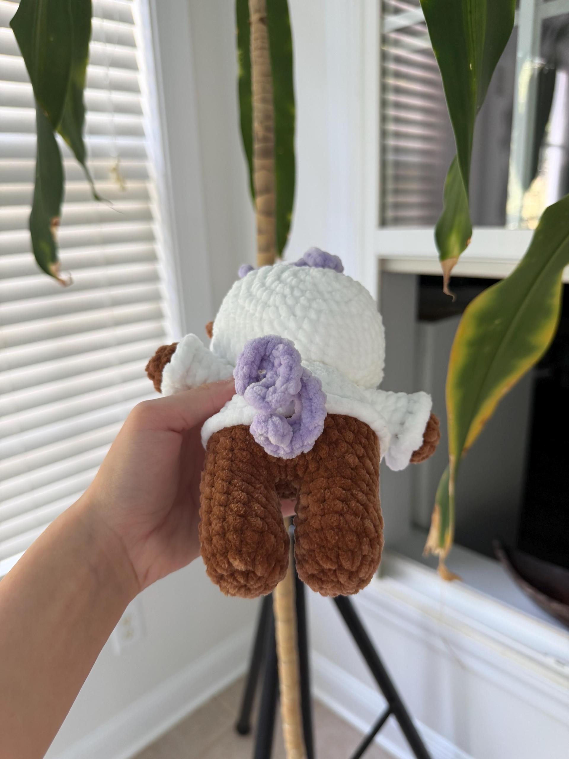 Crocheted Unicorn Hoodie Bear Plushie thumbnail 4