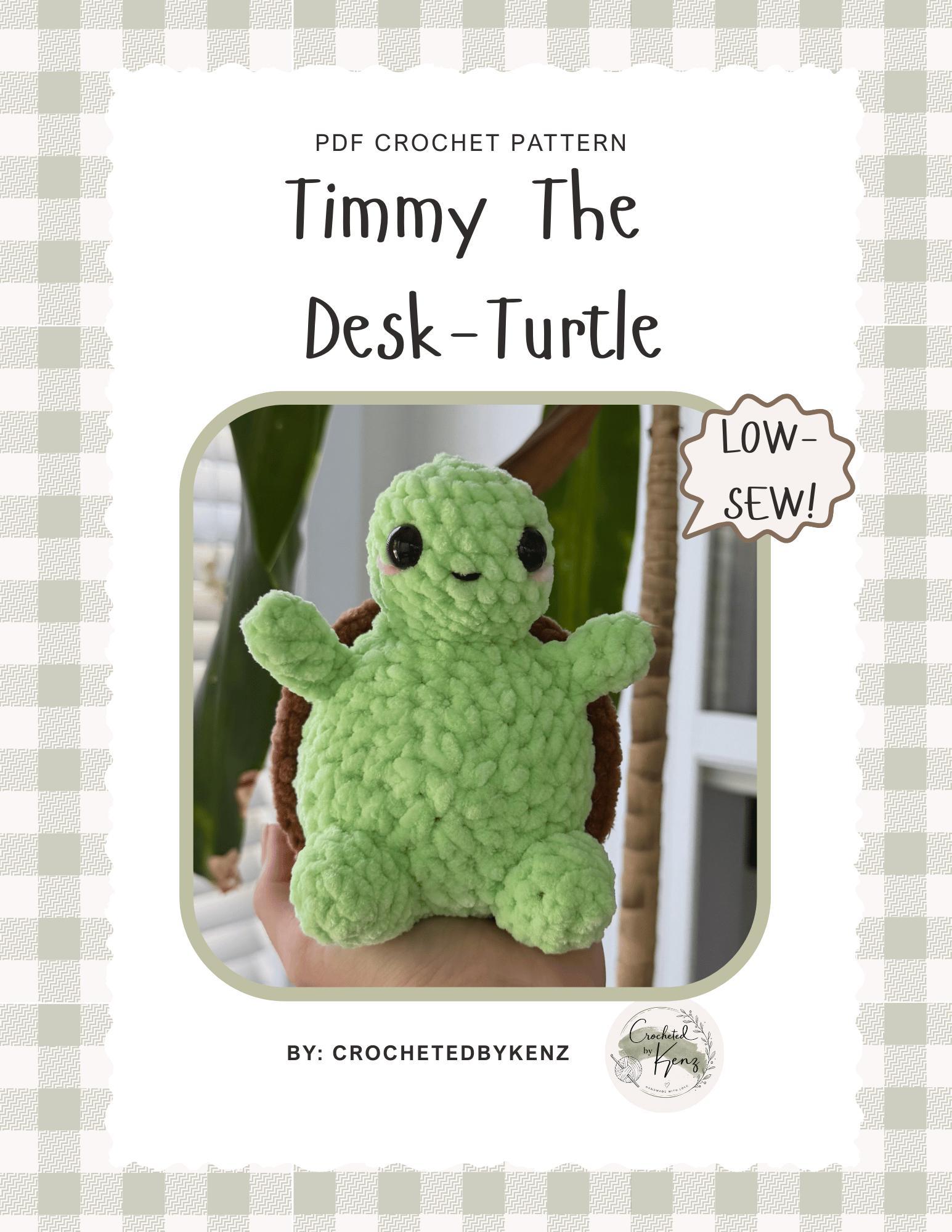 Low-Sew Crochet Pattern PDF | Timmy The Desk-Turtle |