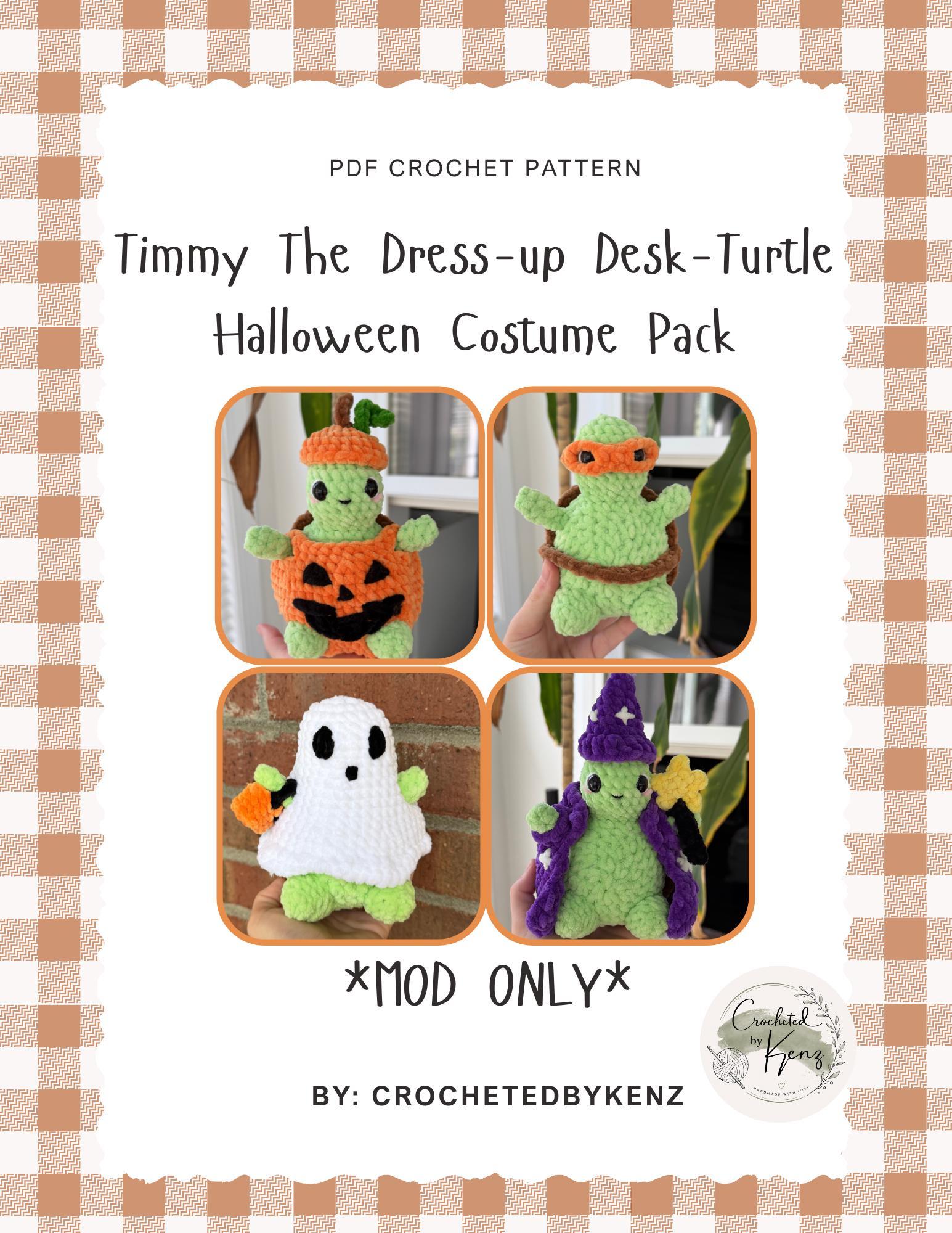Timmy The Desk-Turtle Halloween Costume MOD Pack | PDF Crochet Pattern |