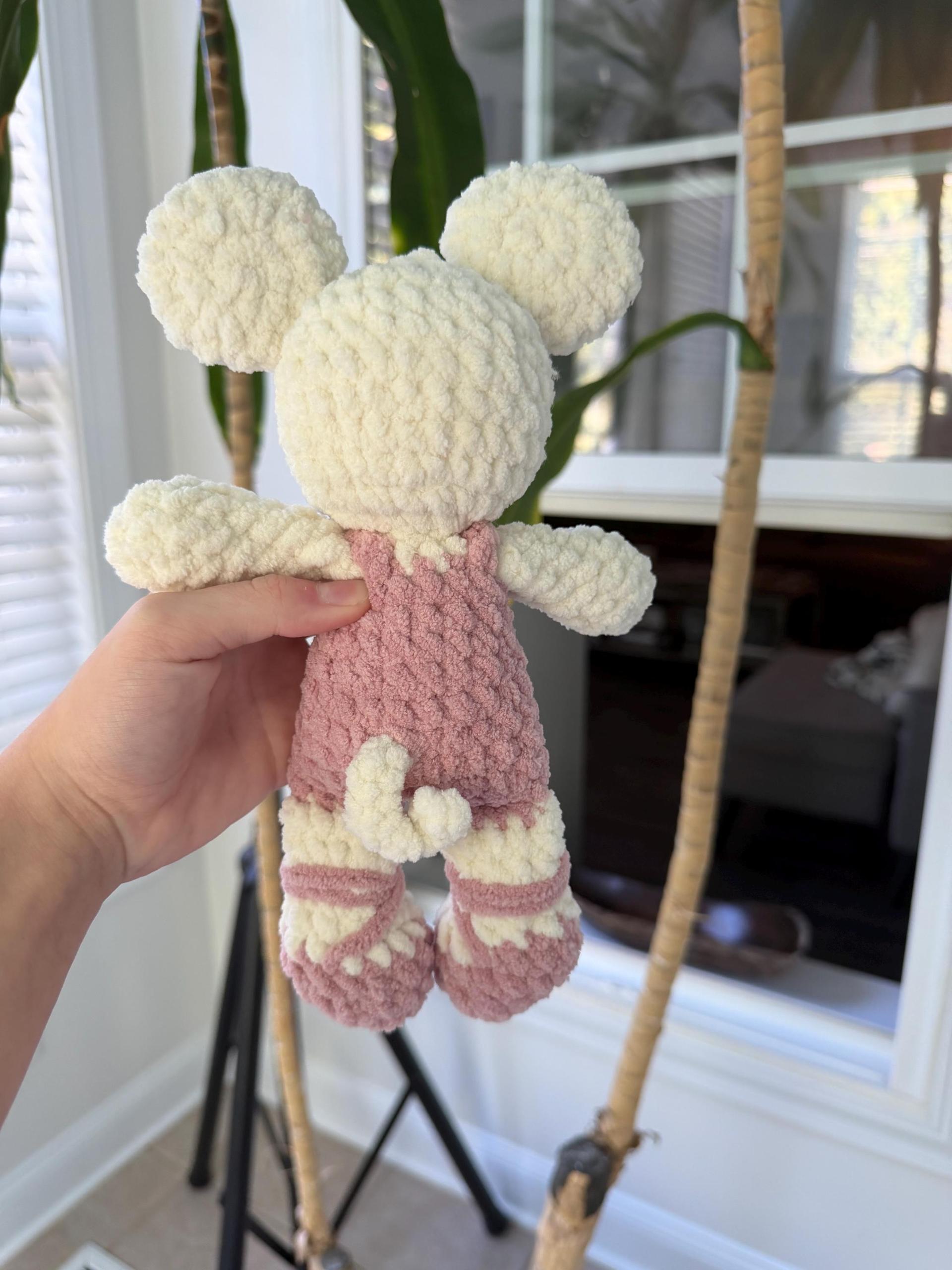 Large Crocheted Ballerina Mouse Doll Plushie thumbnail 9
