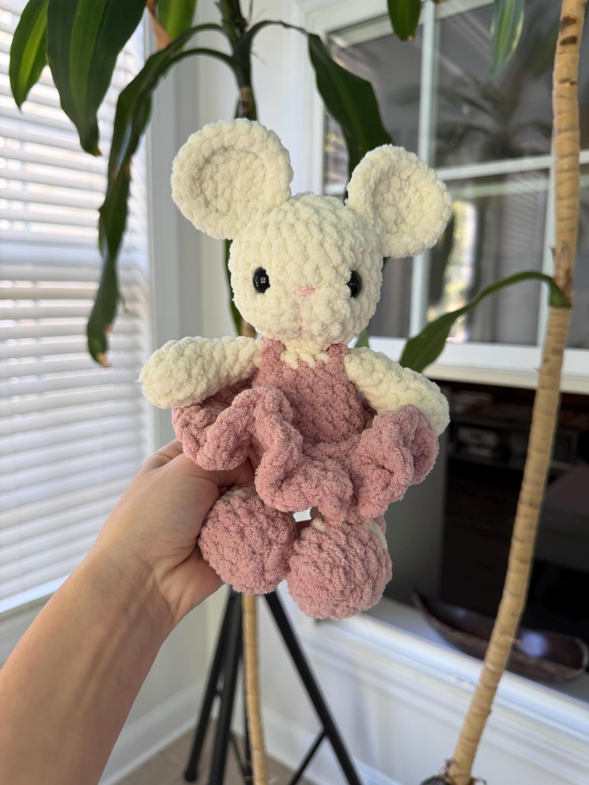 Large Crocheted Ballerina Mouse Doll Plushie thumbnail 8