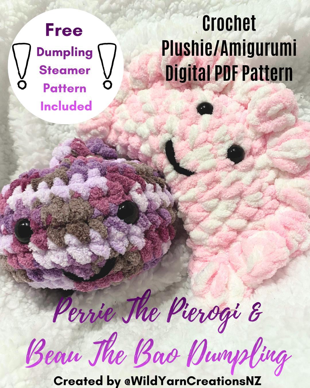 Crochet Dumpling Duo Pattern: Perrie Pierogi, Beau Bao Plushie (Digital PDF)