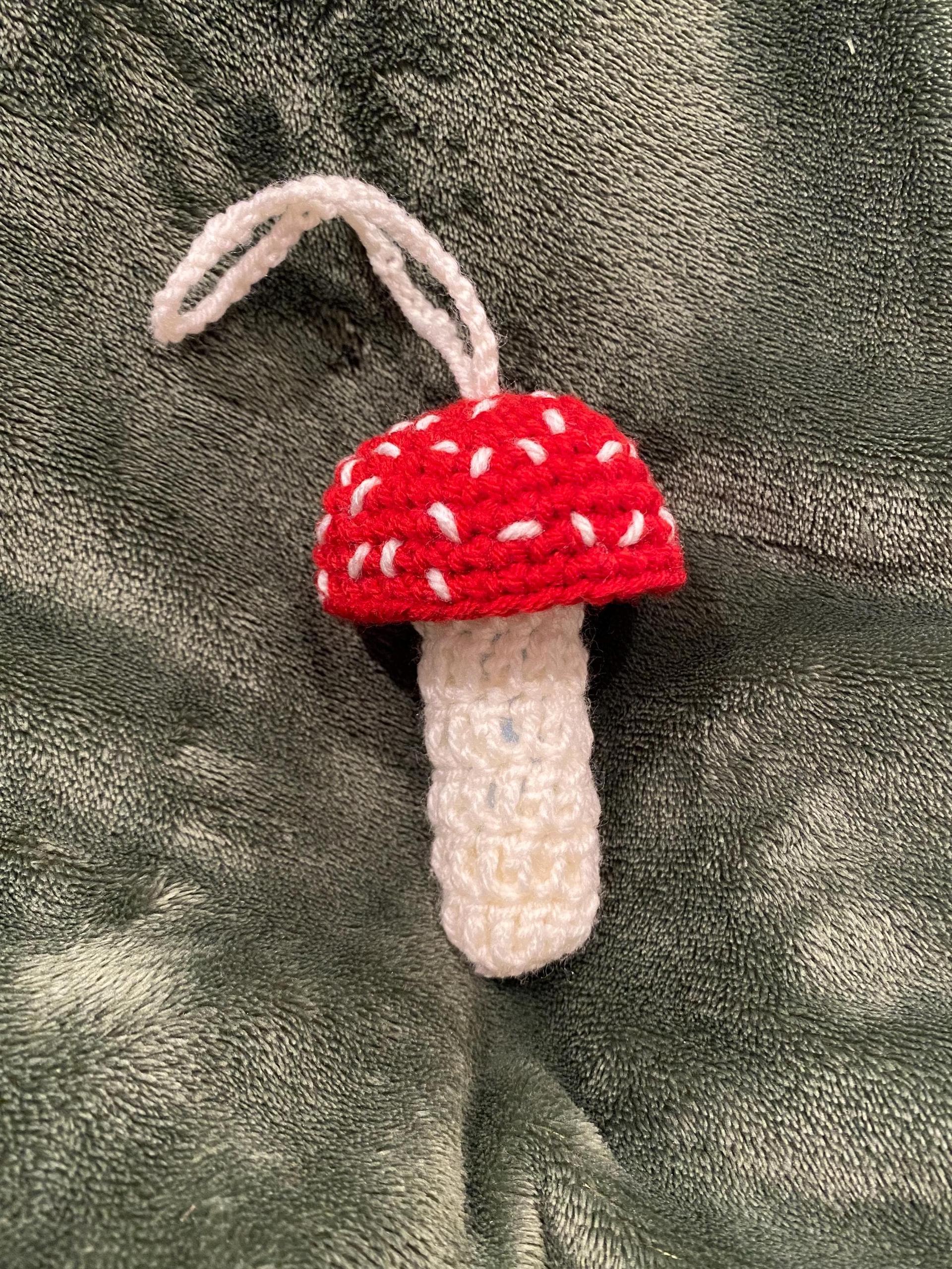 Crochet Toadstool Lip Balm Holder | Cottagecore Keychain (Digital PDF Pattern) thumbnail 2