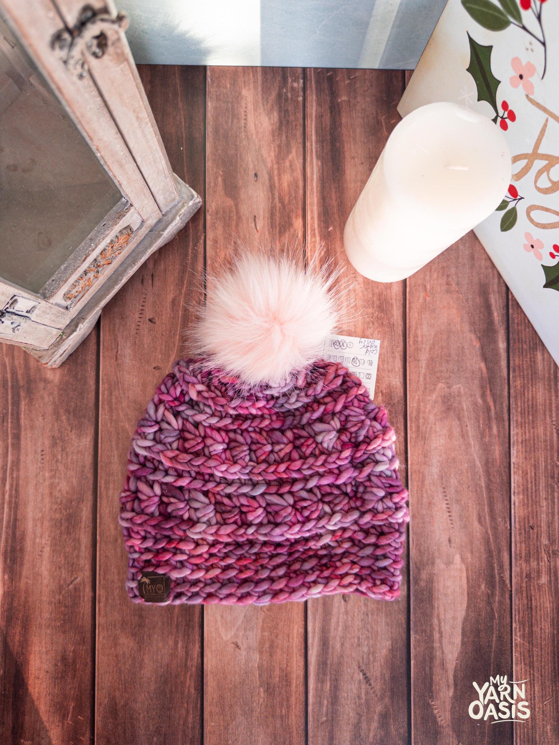 Hand-Crocheted Merino Wool Beanie, Malabrigo Designer Hat 100% Handmade thumbnail 4