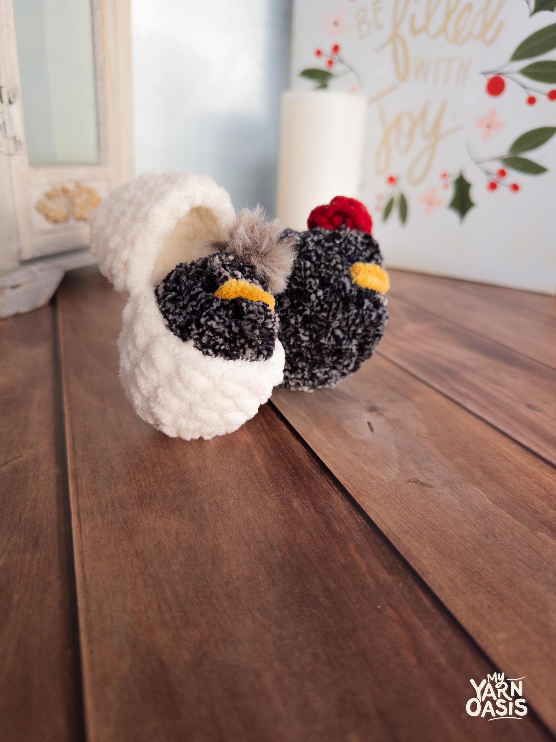 Handmade fluffy Crochet Chicken Plush Toy, Kawaii Critter Decor thumbnail 9