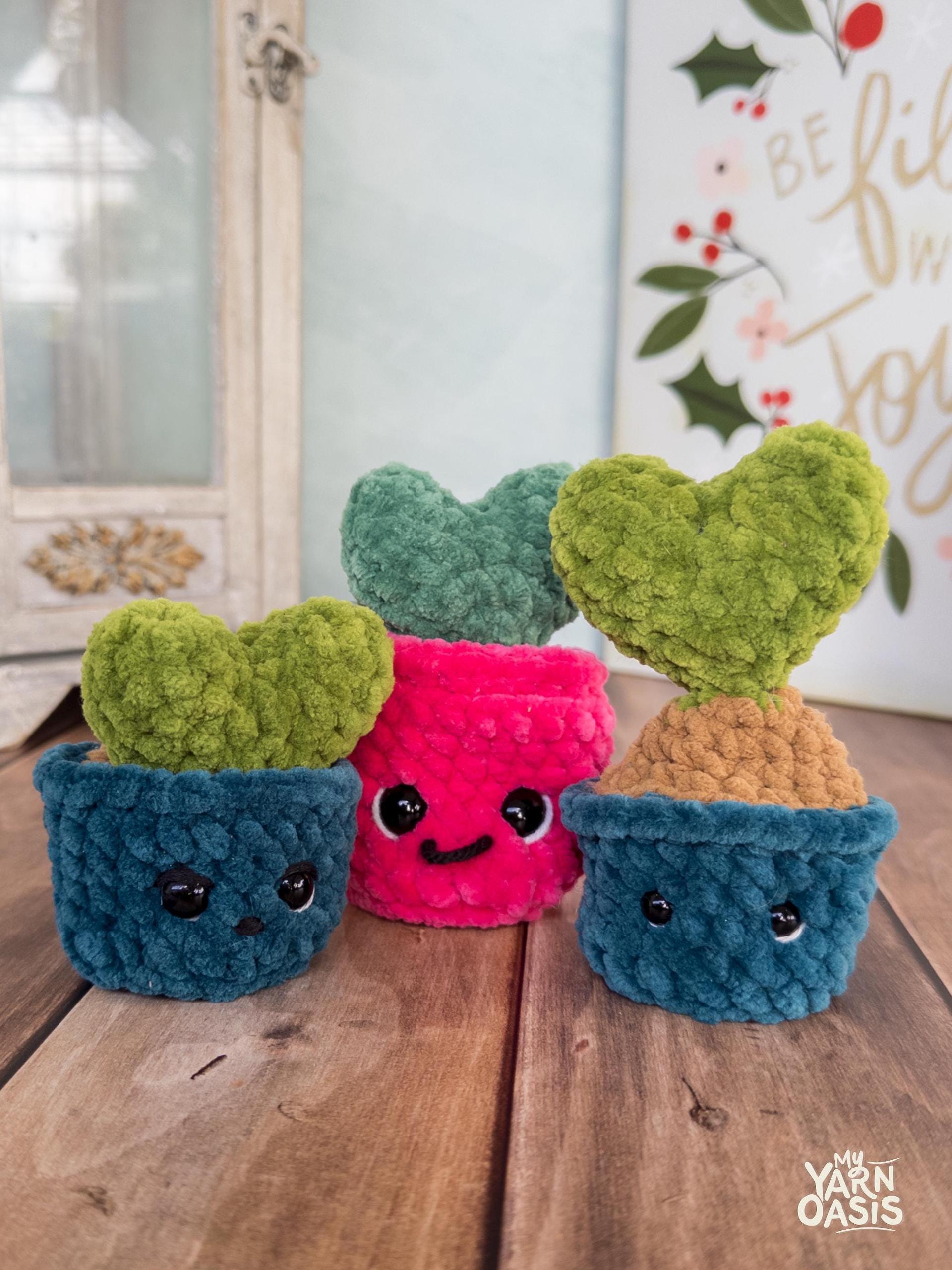 Cozy crochet Buddy Small 100% Handmade Heart Sprout Plushie | Fidget Toy Desk Pet thumbnail 2