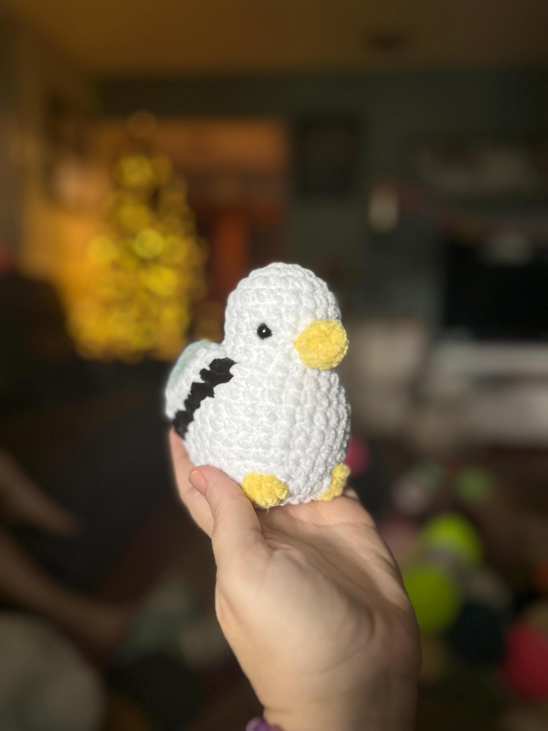Crochet Seagull Plushie: Coastal Decor Stuffed Bird Toy 100% Handmade thumbnail 6