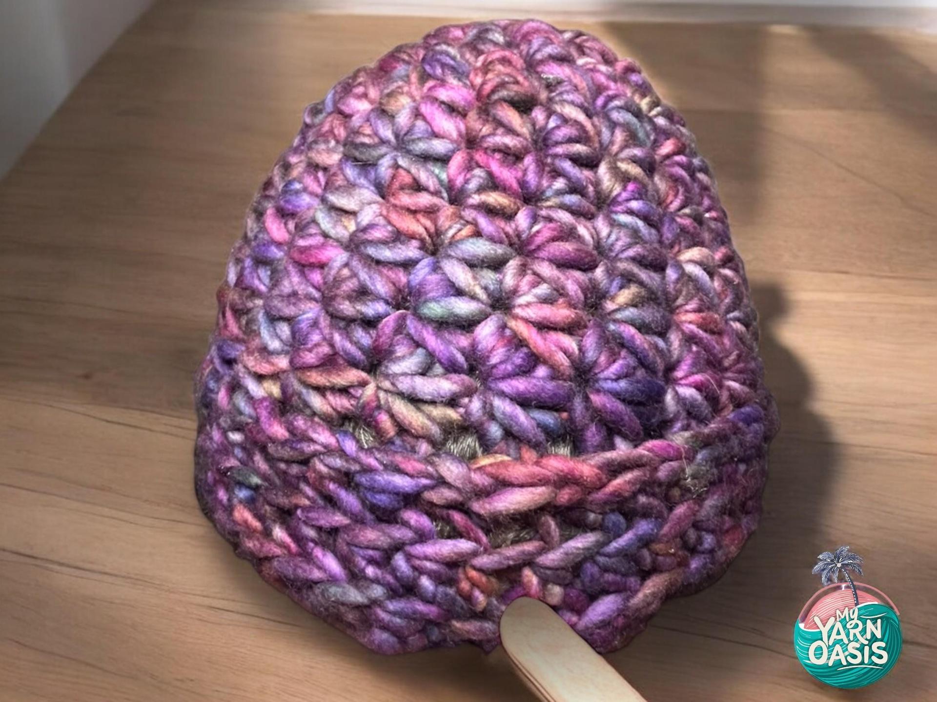 Jewel Toned Merino Wool Beanie Winter Hat, Handmade Cozy Headwear, Warm Fall Accessory thumbnail 4