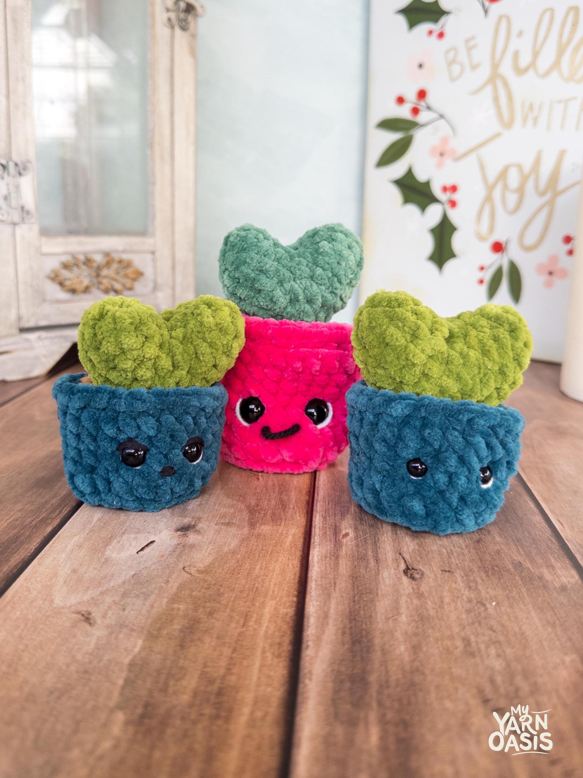 Cozy crochet Buddy Small 100% Handmade Heart Sprout Plushie | Fidget Toy Desk Pet thumbnail 4
