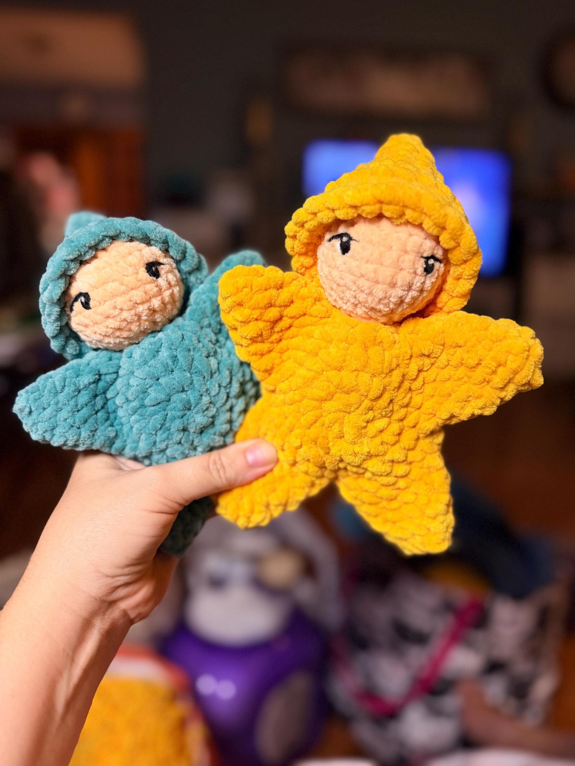 Crochet Star Snuggler | Handmade Plush Lovey | Soft Baby Gift | Nursery Decor | Embroidered Eyes thumbnail 6