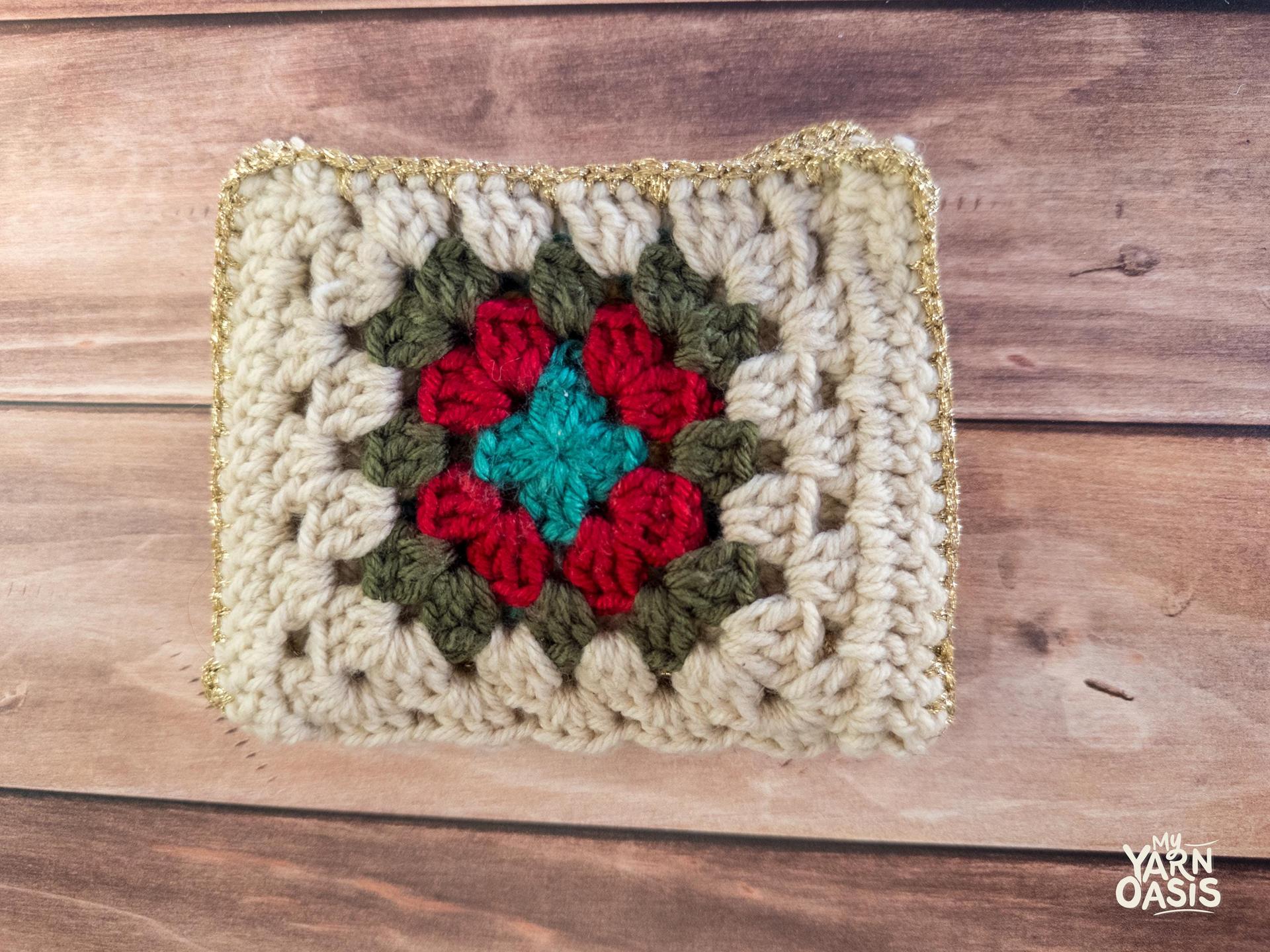Crochet Granny Square Wallet: Handmade Card or Passport Holder
