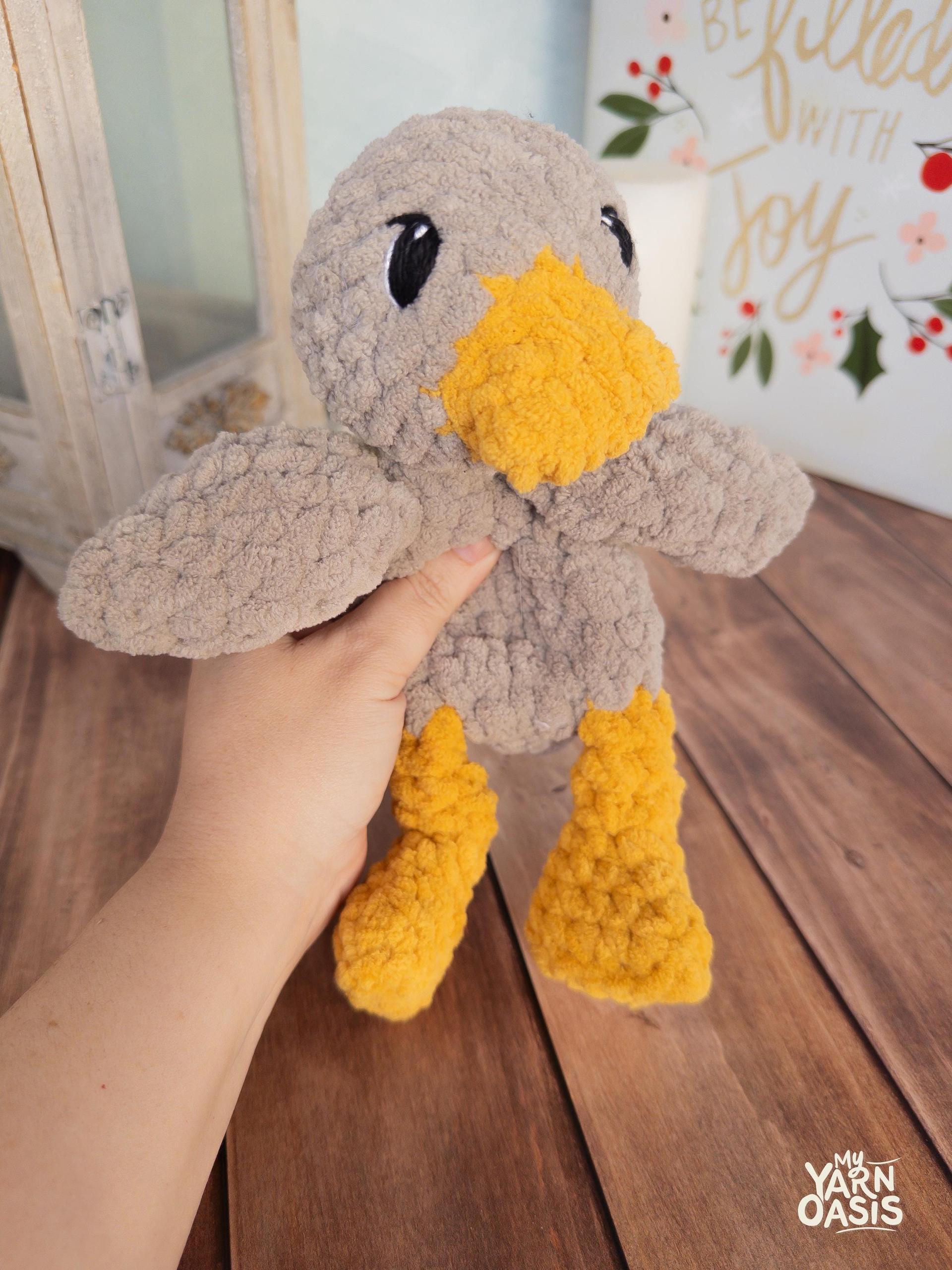 Crochet Snuggle Duck, Pastel Creature, 100% Handmade Amigurumi Stuffed Toy, ready to shop thumbnail 3