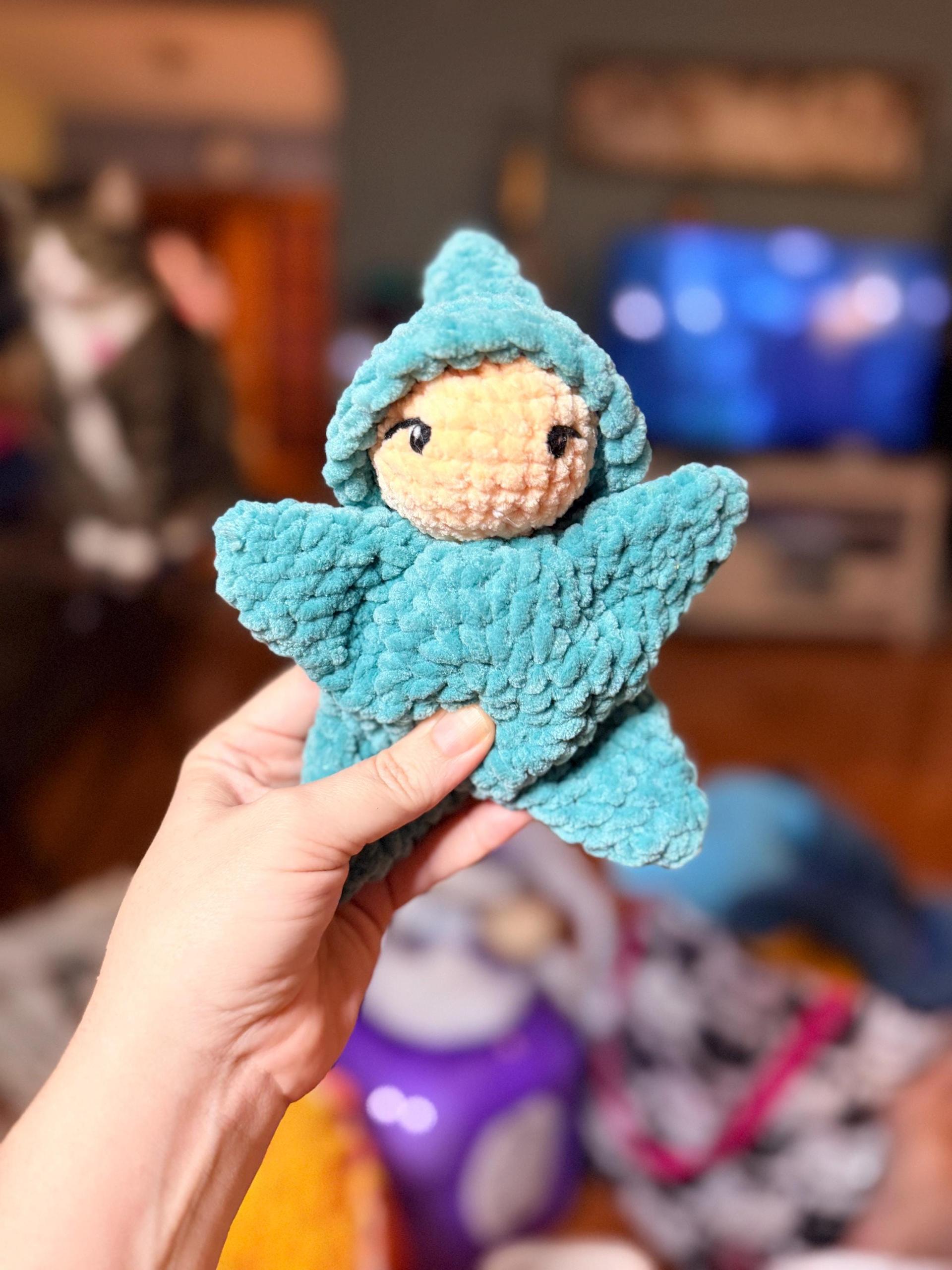 Crochet Star Snuggler | Handmade Plush Lovey | Soft Baby Gift | Nursery Decor | Embroidered Eyes thumbnail 2