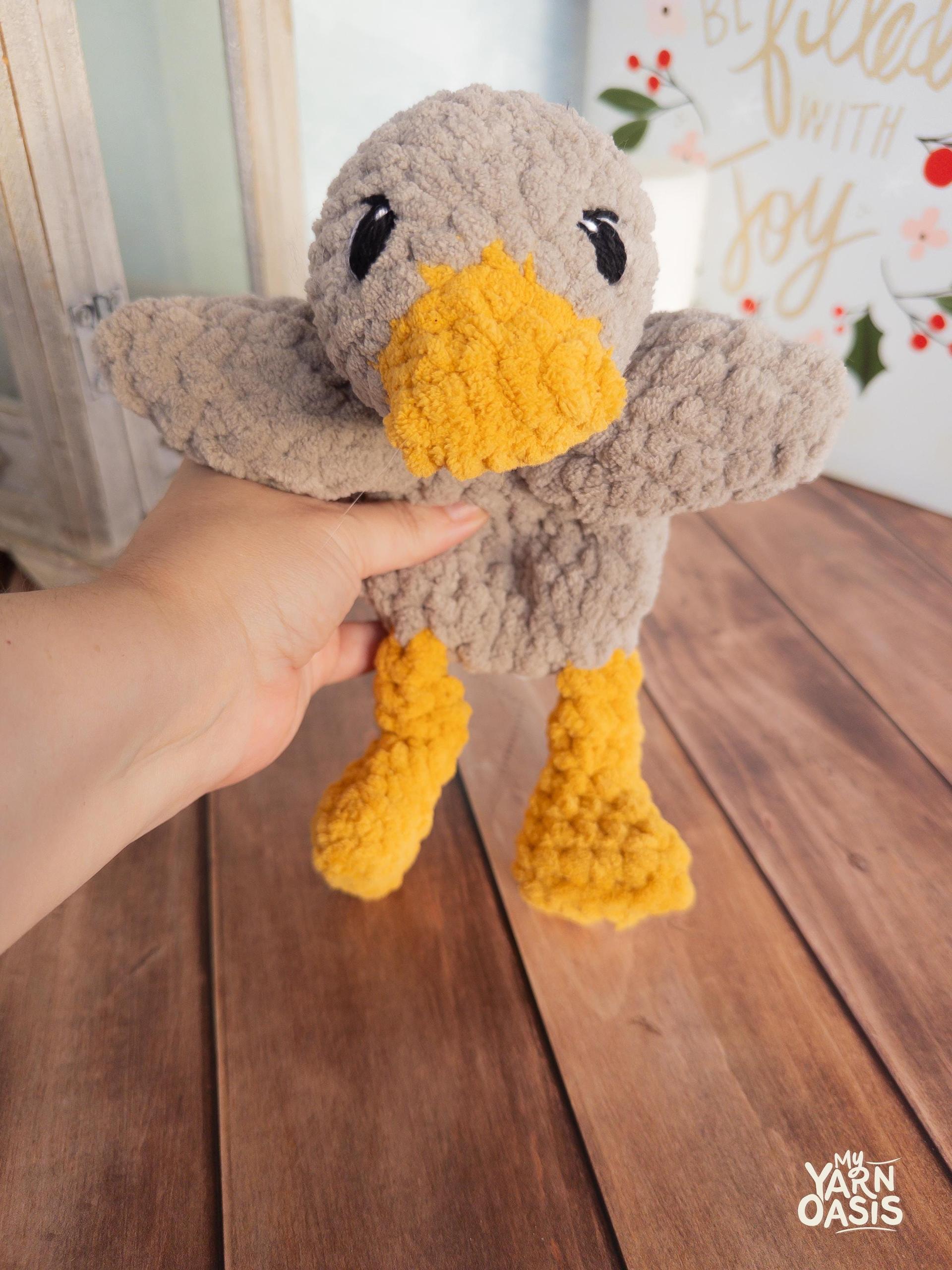 Crochet Snuggle Duck, Pastel Creature, 100% Handmade Amigurumi Stuffed Toy, ready to shop