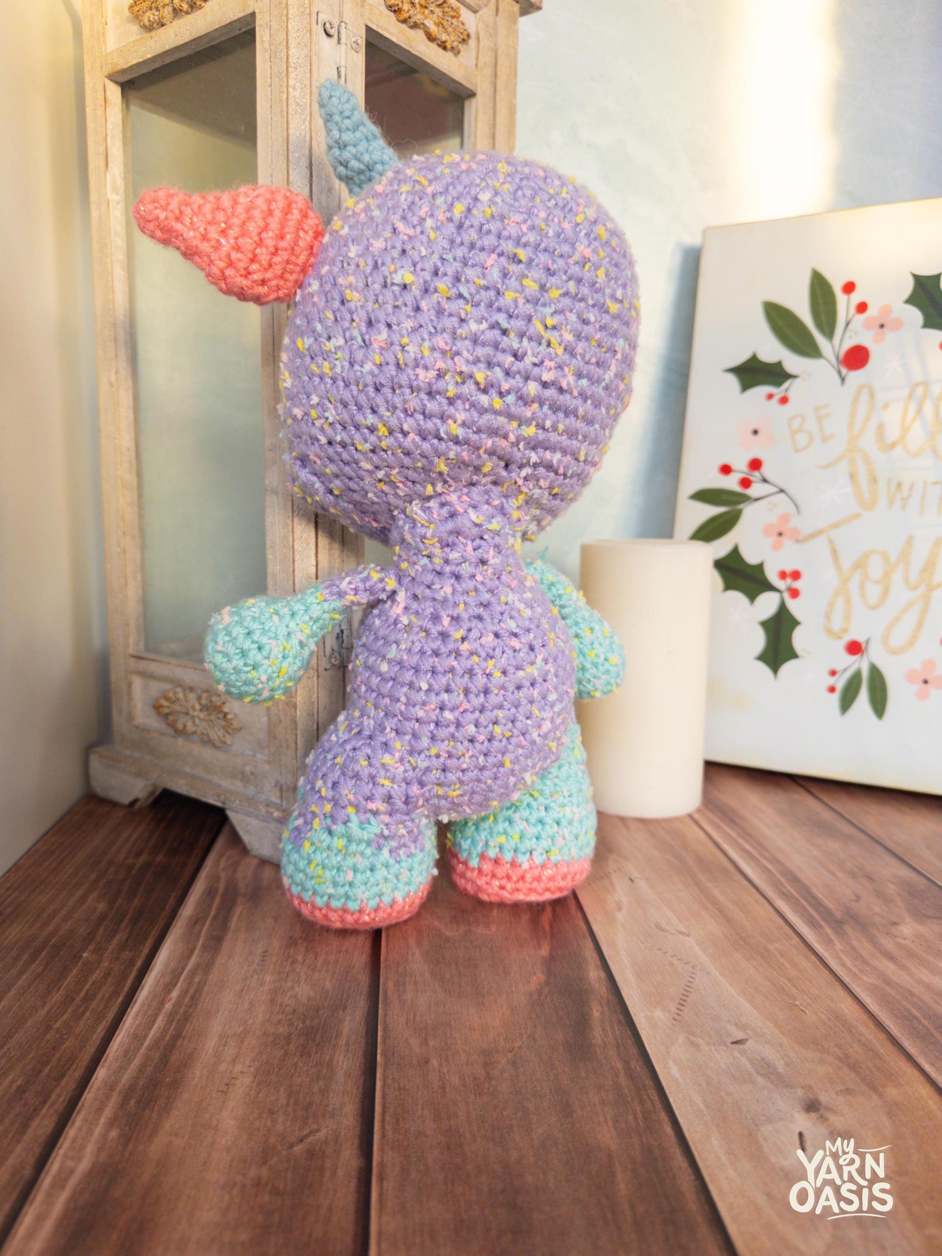 Monster Plush, Handmade Crochet Creature, Kawaii Amigurumi Stuffed Toy, pastel whimsical gift thumbnail 3