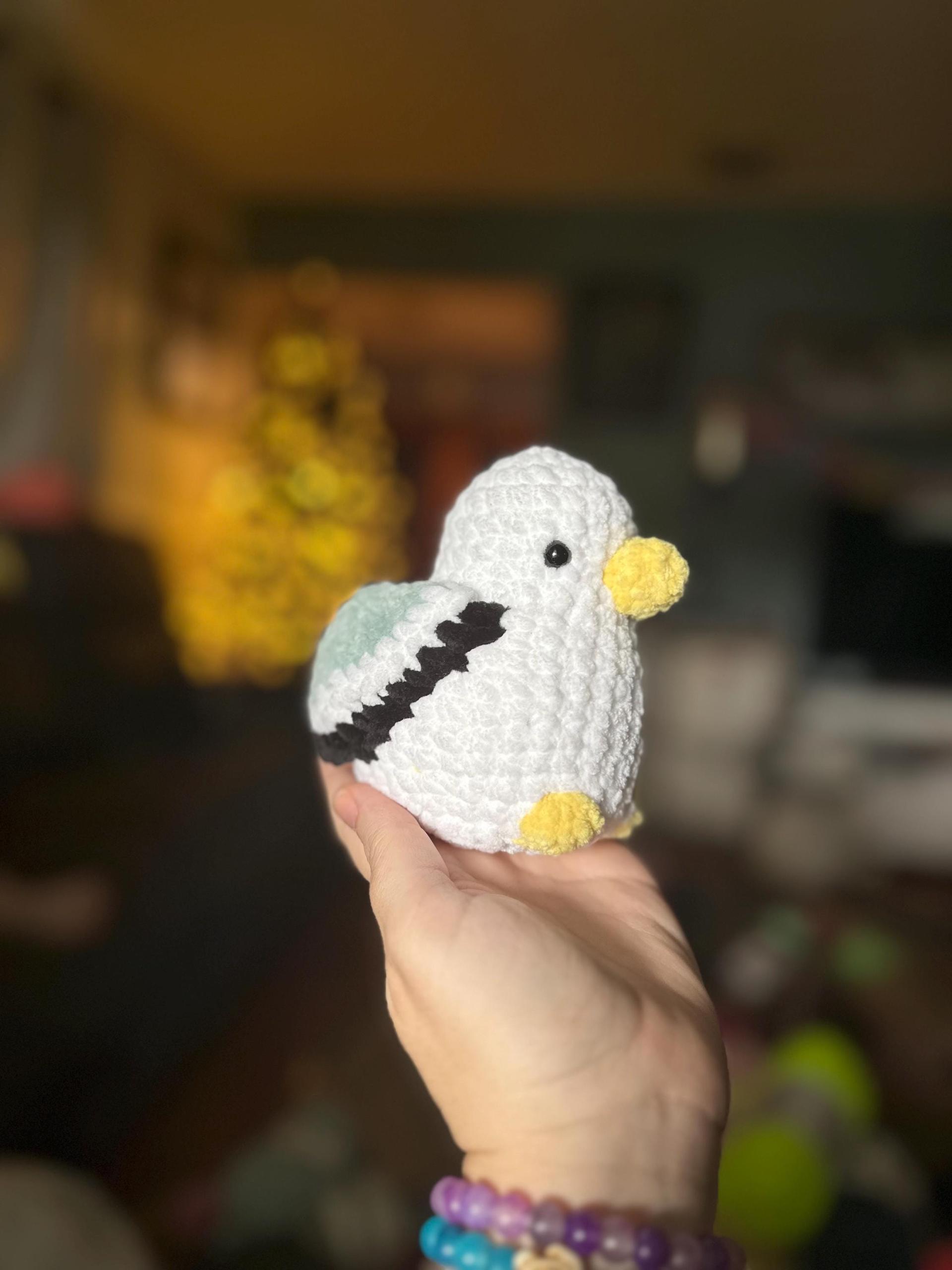 Crochet Seagull Plushie: Coastal Decor Stuffed Bird Toy 100% Handmade thumbnail 2