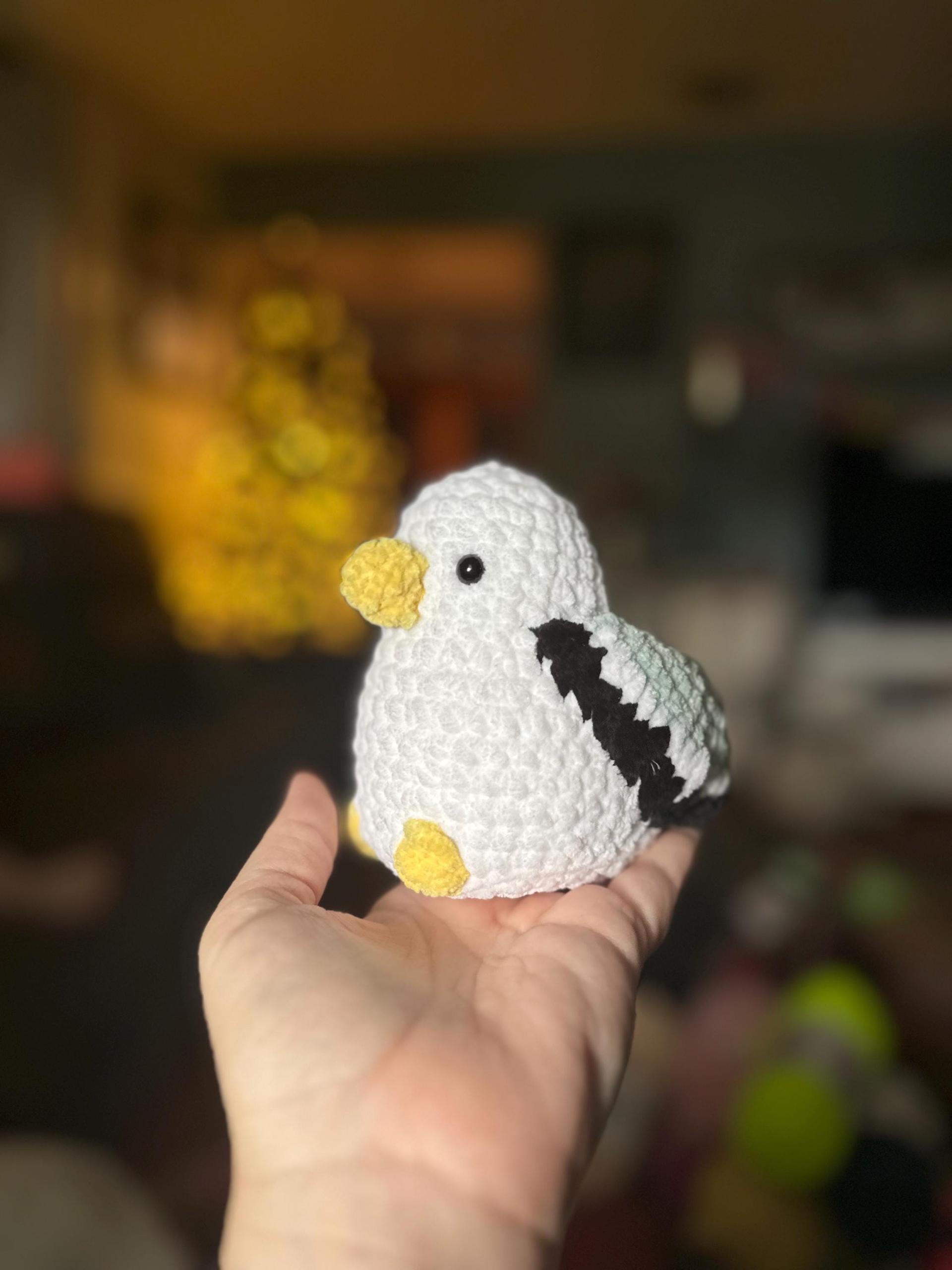 Crochet Seagull Plushie: Coastal Decor Stuffed Bird Toy 100% Handmade thumbnail 3