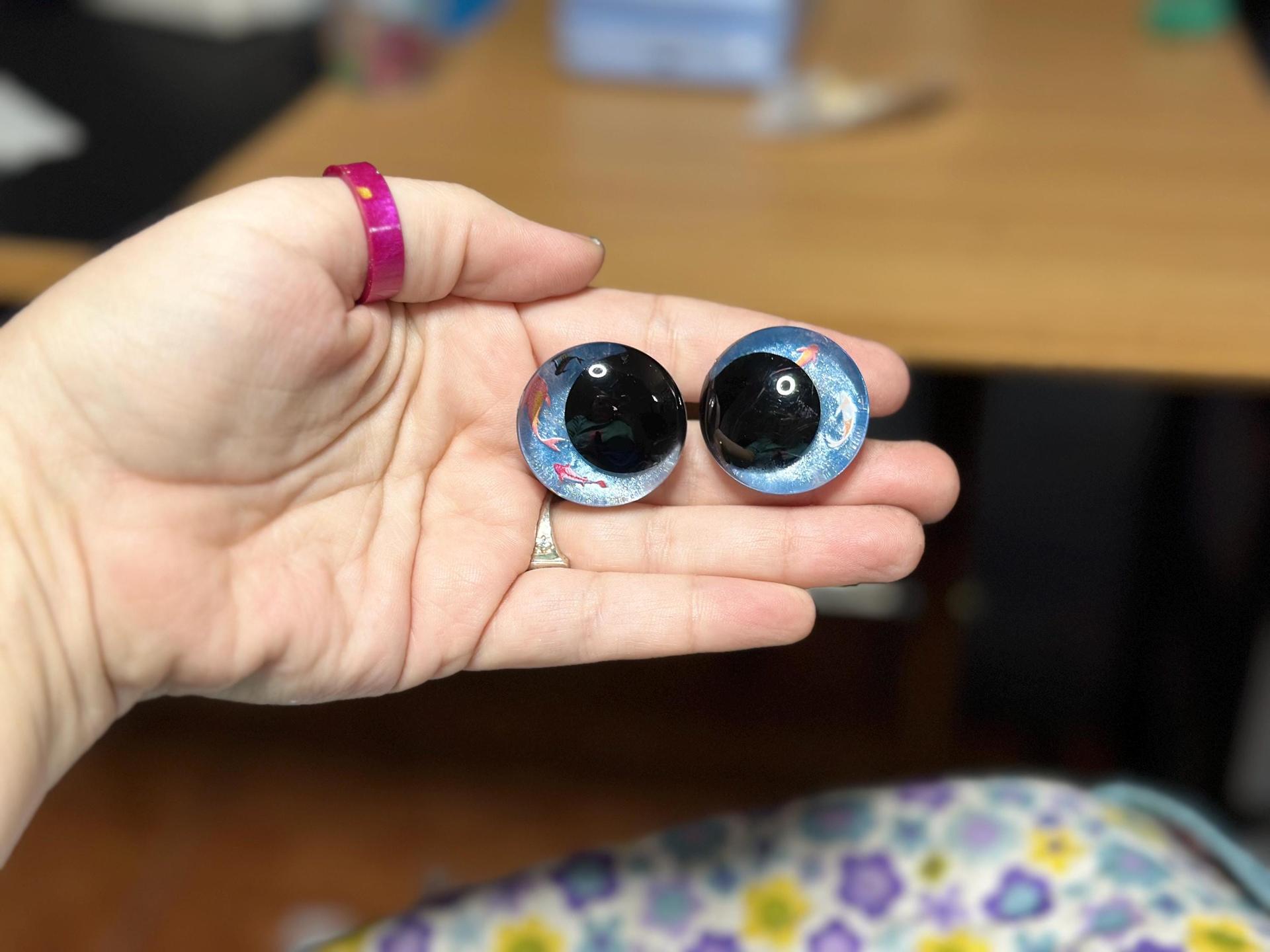 Hand-Painted Koi Fish Safety Eyes | Amigurumi Plush, Resin Pond Effect thumbnail 10
