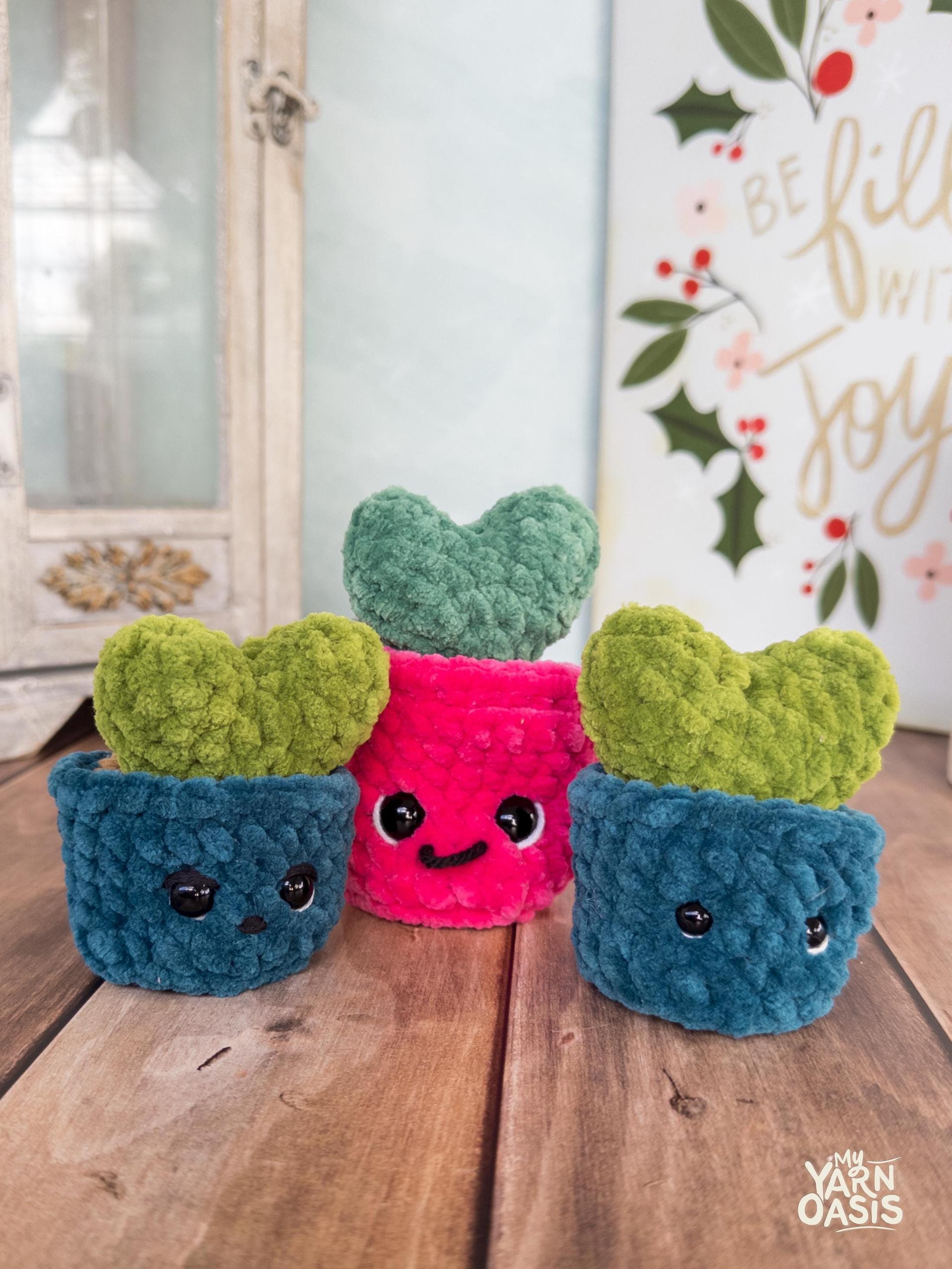 Cozy crochet Buddy Small 100% Handmade Heart Sprout Plushie | Fidget Toy Desk Pet