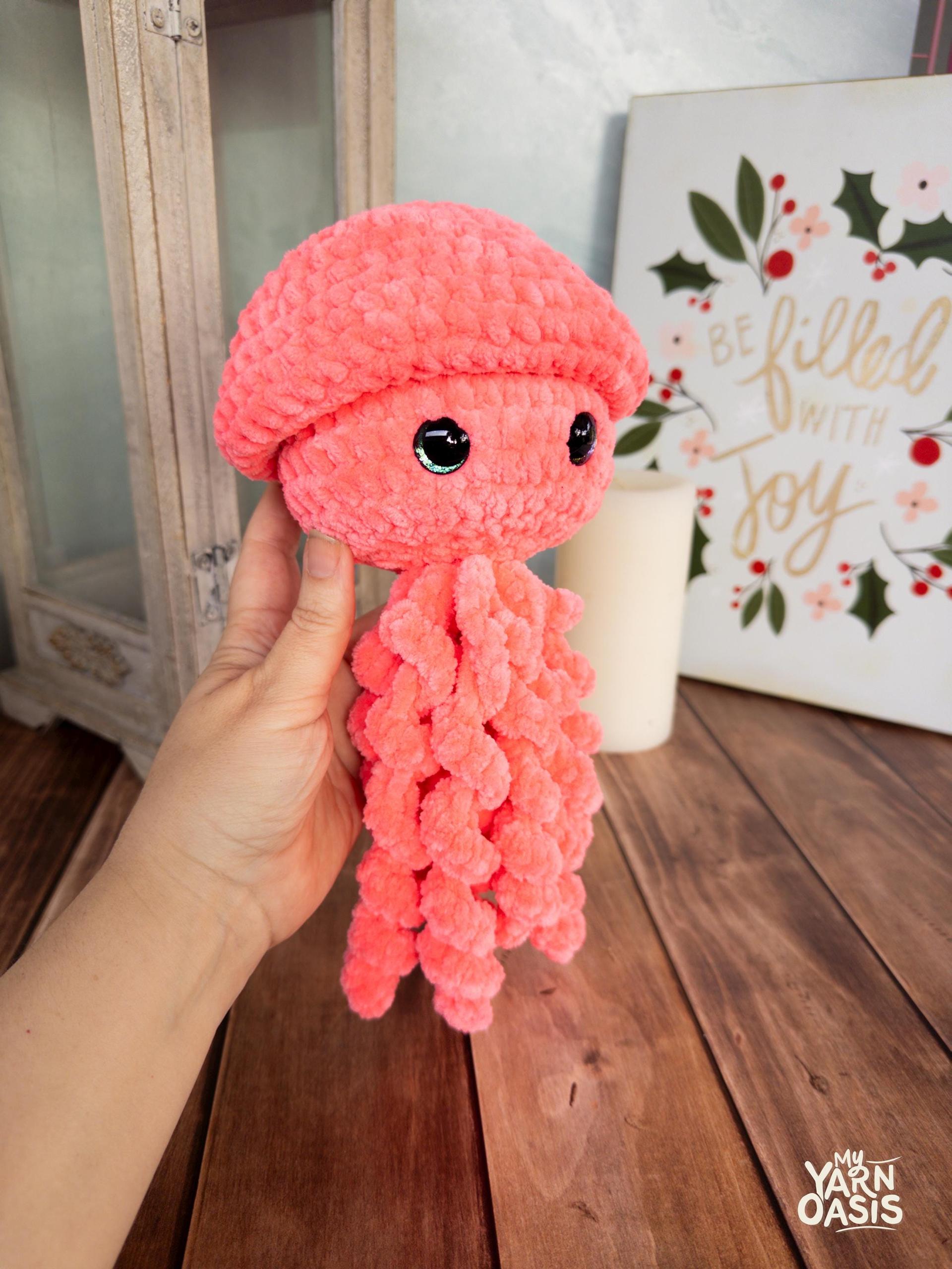 Pink Jelly Fish 100% Handmade Crochet Toy for Kids and Adults alike thumbnail 5
