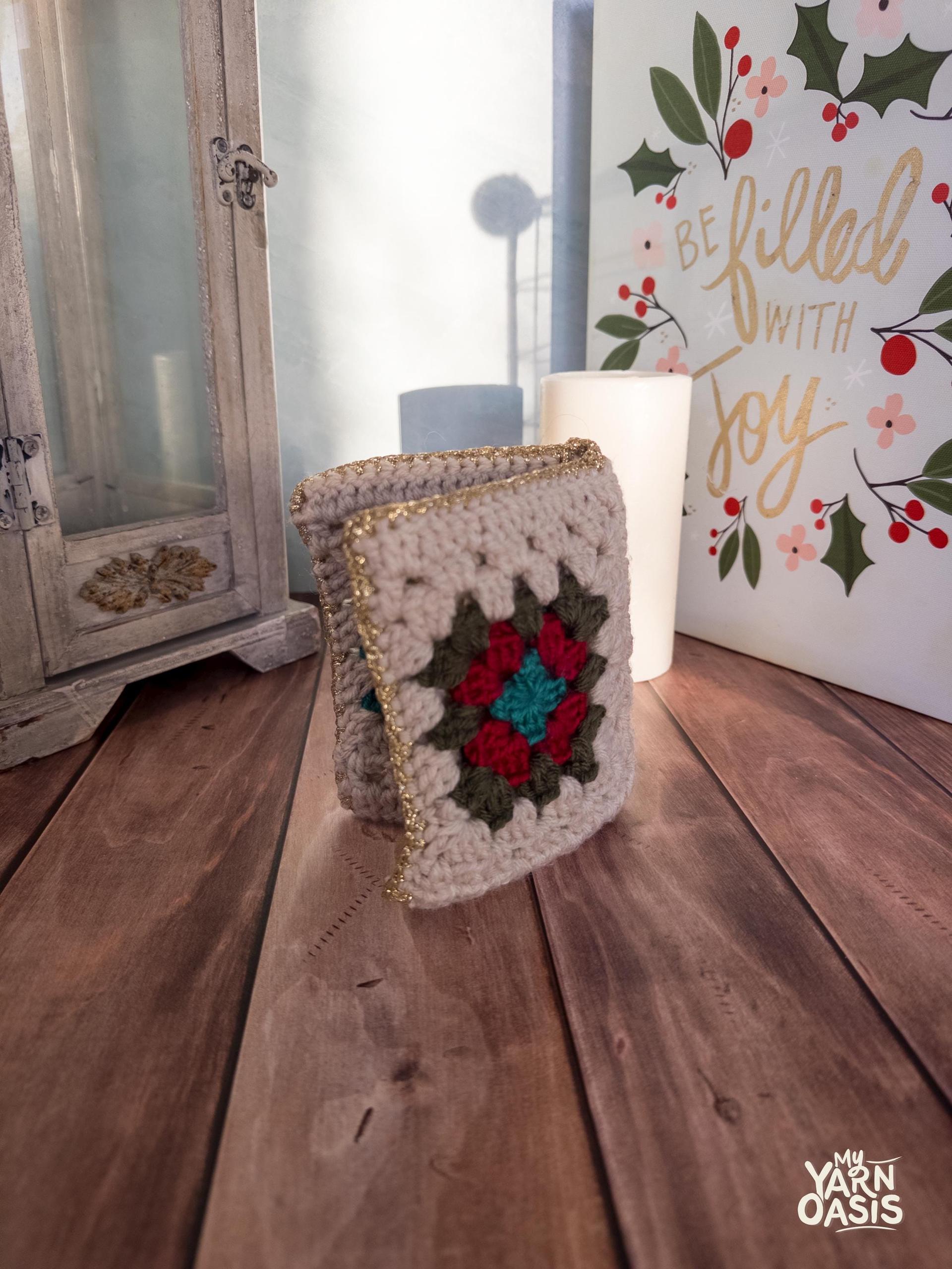 Crochet Granny Square Wallet: Handmade Card or Passport Holder thumbnail 5
