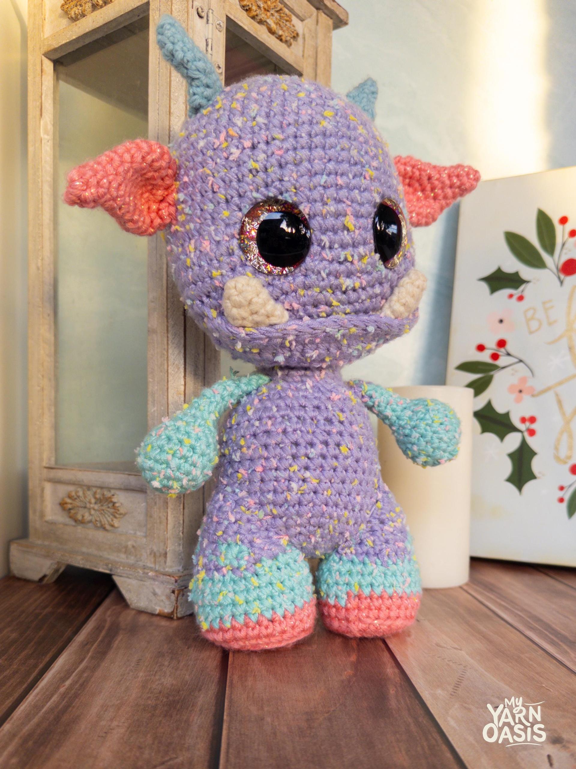 Monster Plush, Handmade Crochet Creature, Kawaii Amigurumi Stuffed Toy, pastel whimsical gift